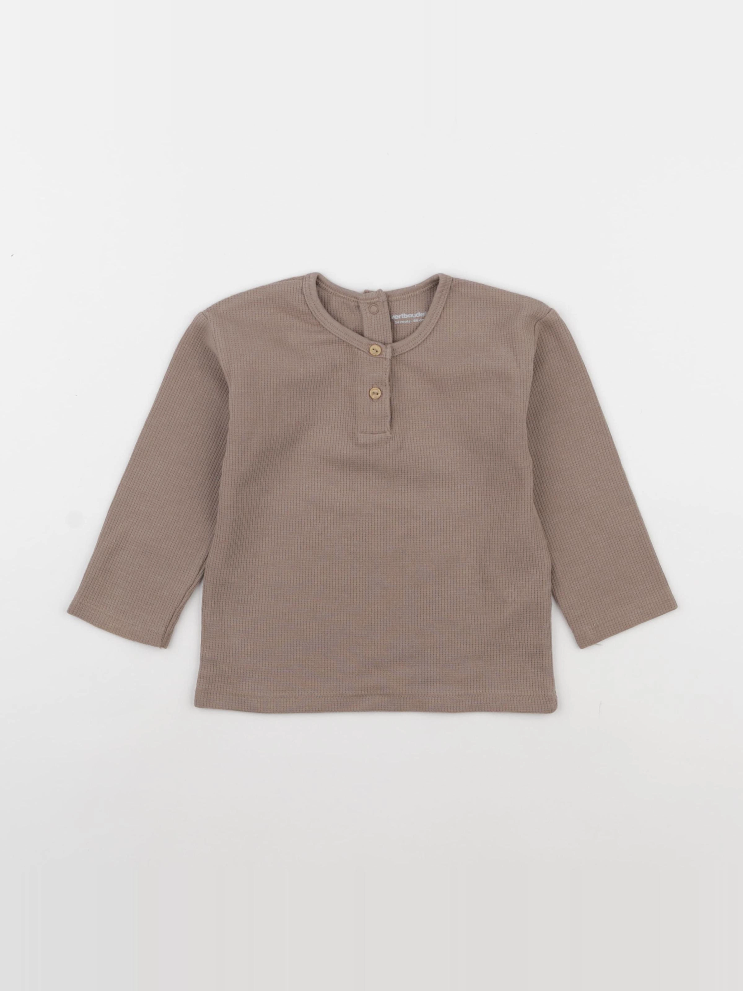 Vertbaudet - tee-shirt marron - 24 mois