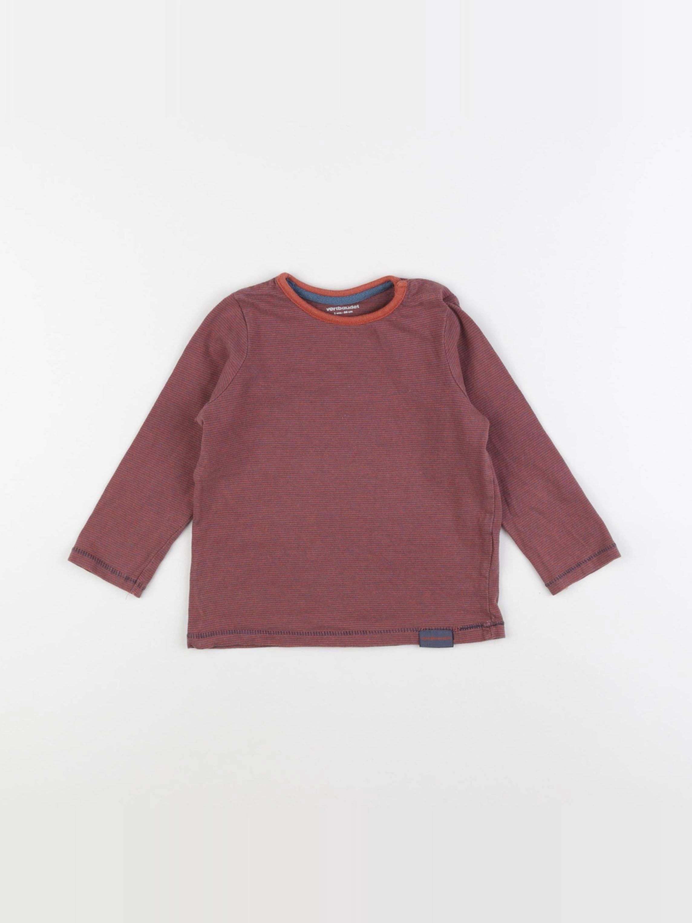 Vertbaudet - tee-shirt bleu, orange - 2 ans