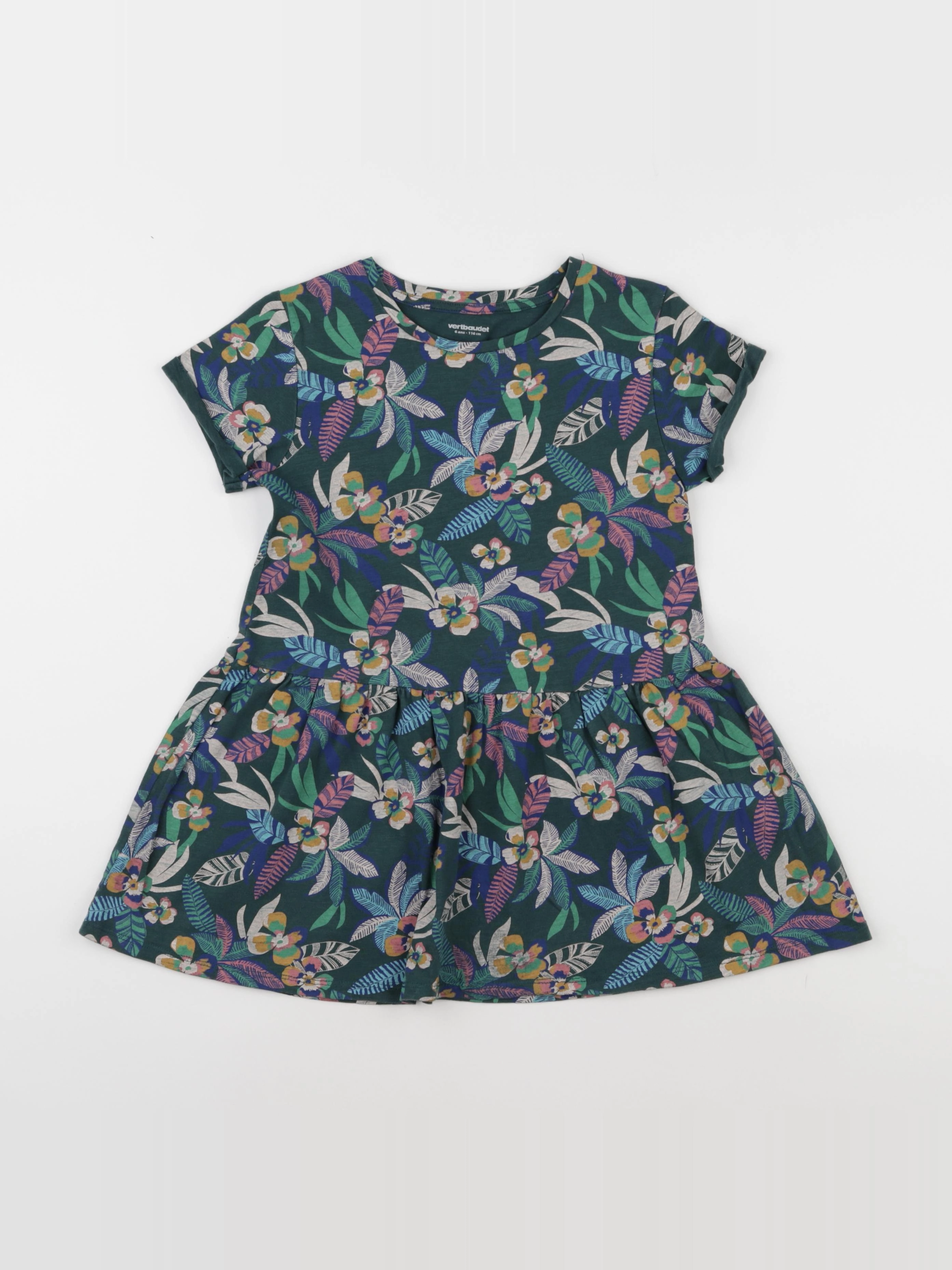 Vertbaudet - robe vert - 6 ans