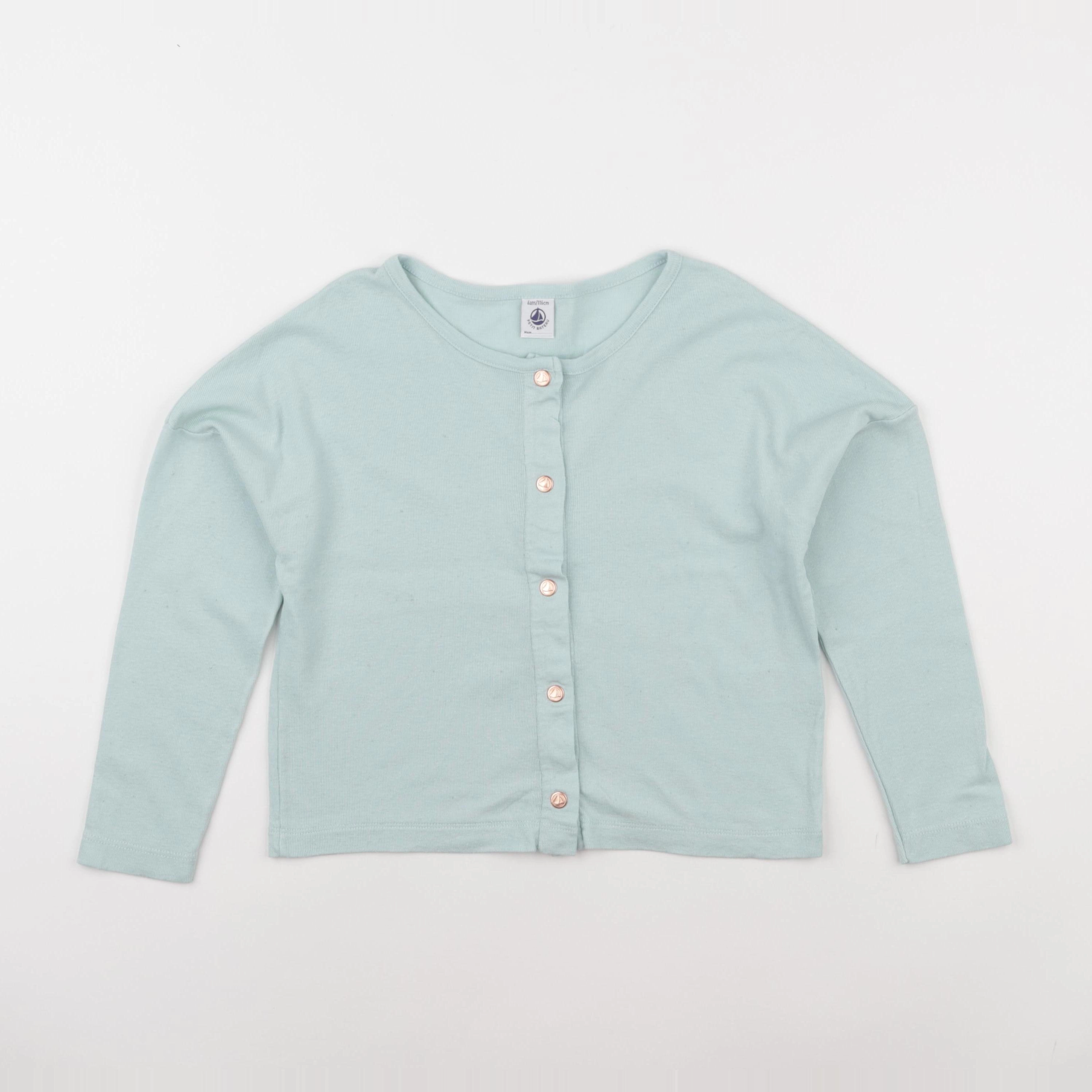 Petit Bateau - tee-shirt bleu - 6 ans