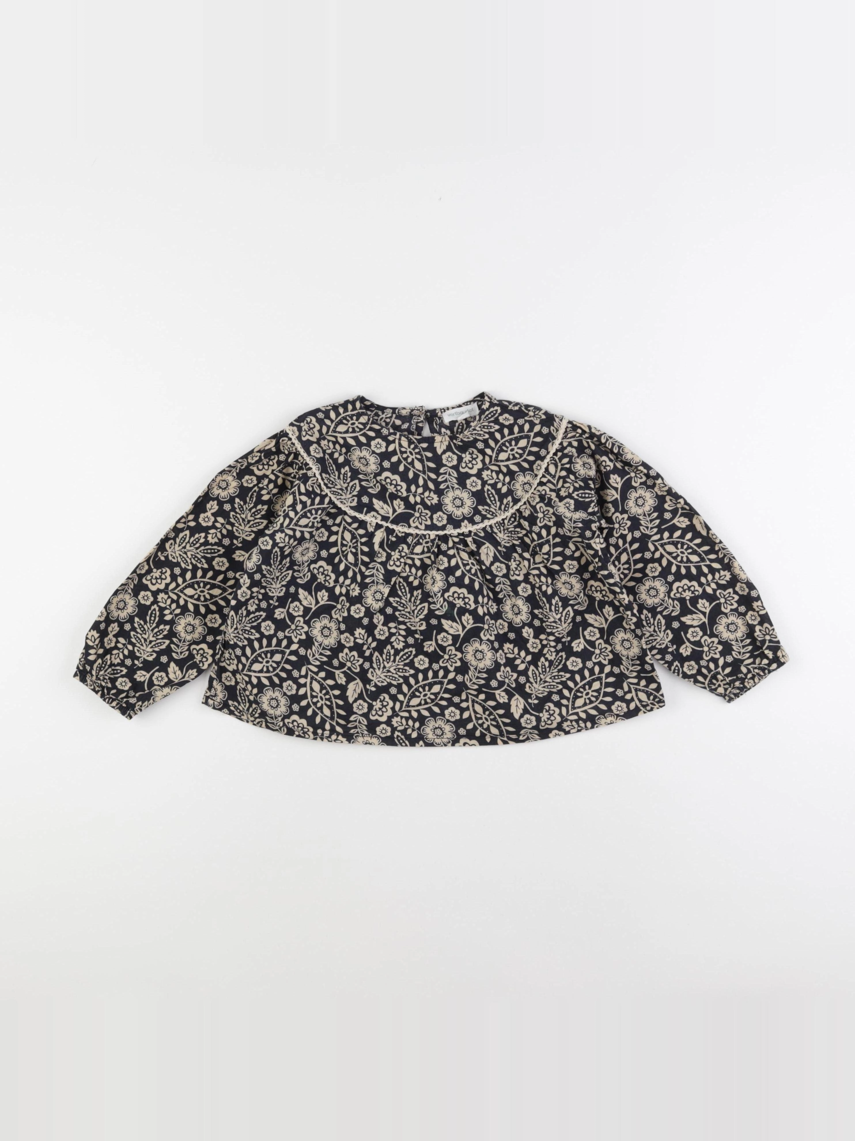 Vertbaudet - blouse bleu, beige - 3 ans