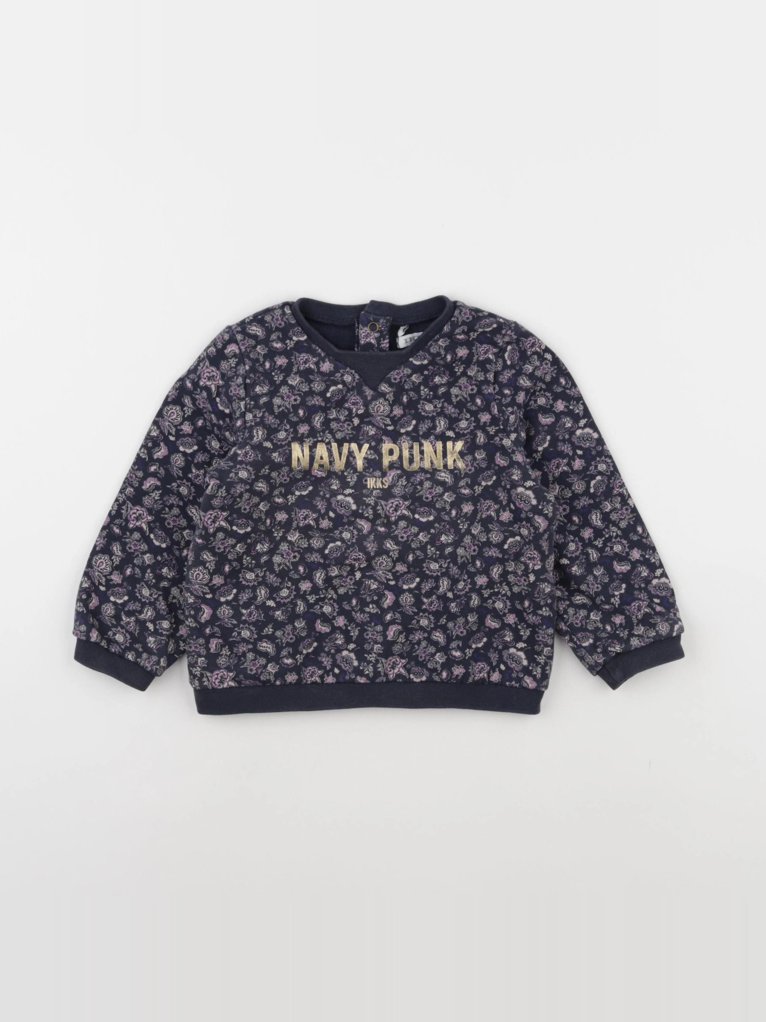 IKKS - sweat violet, bleu - 2 ans