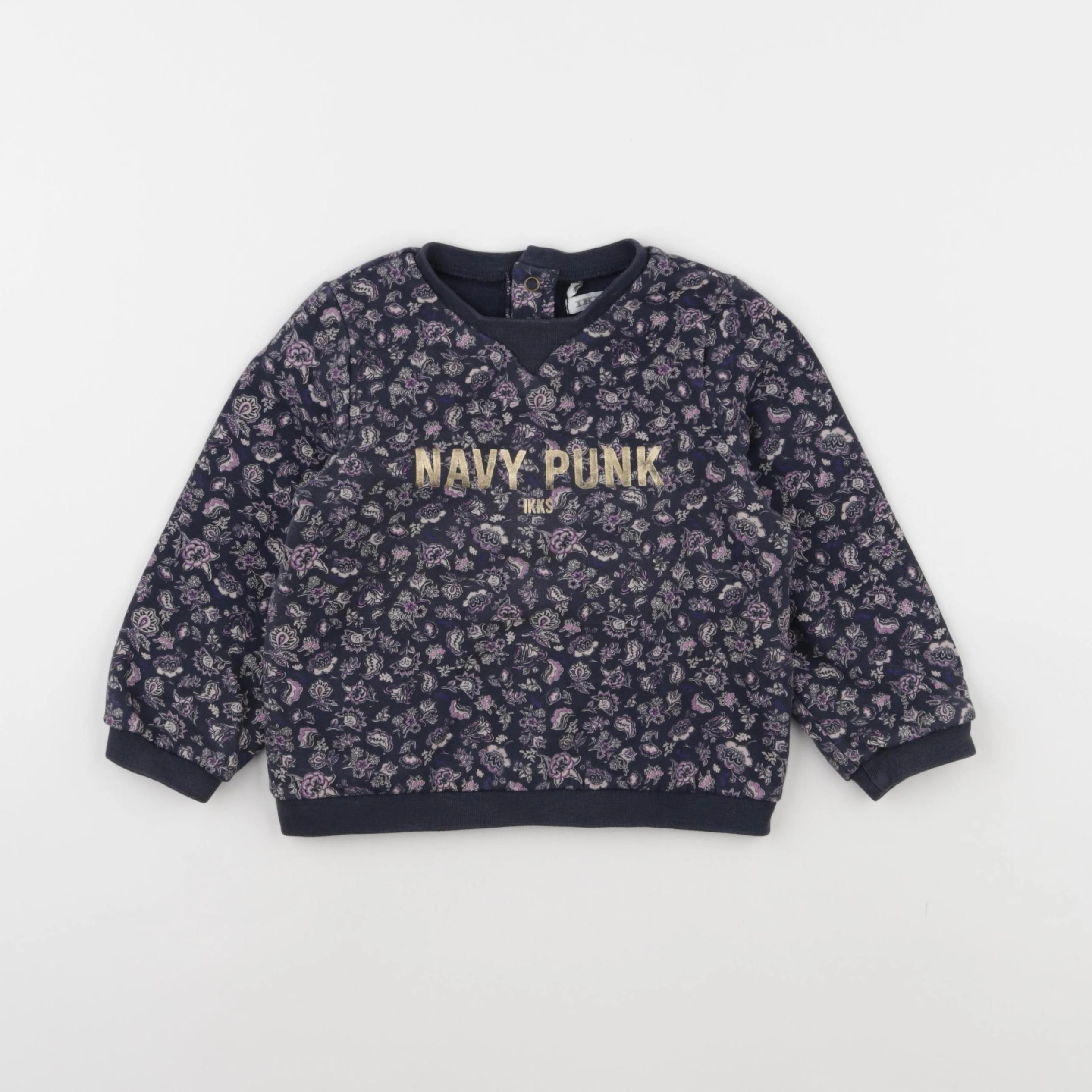 IKKS - sweat violet, bleu - 2 ans