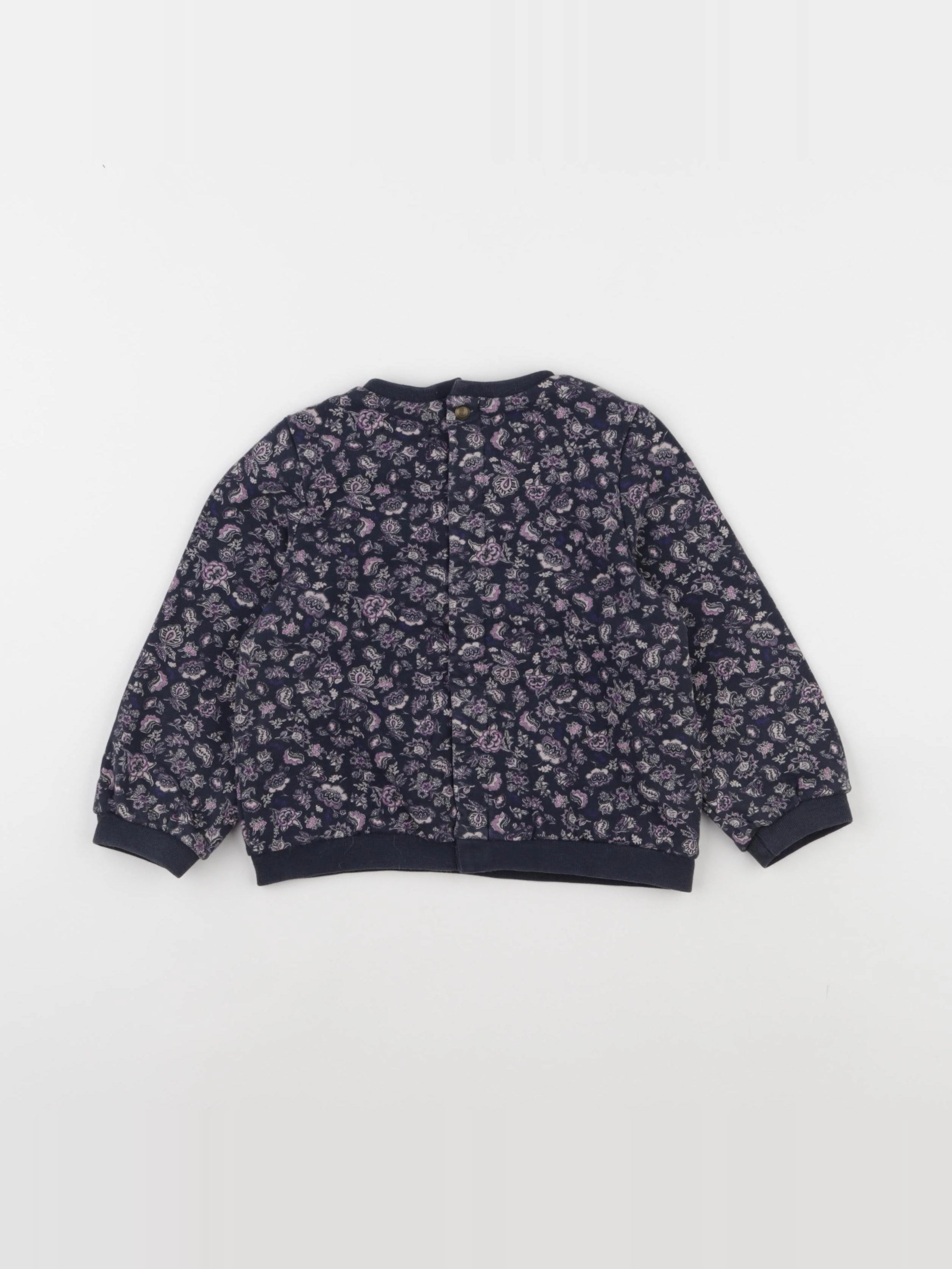 IKKS - sweat violet, bleu - 2 ans