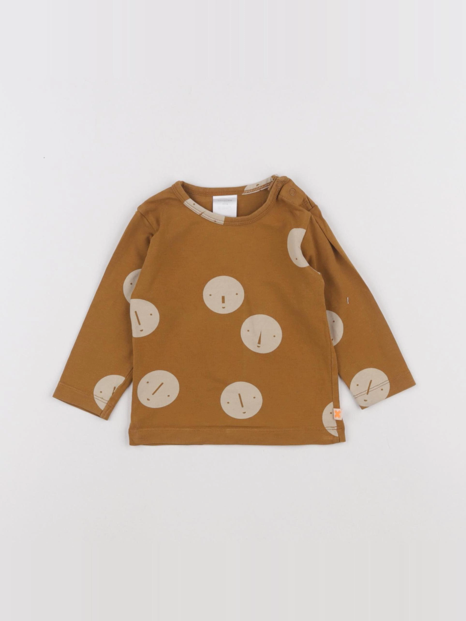 Tiny Cottons - tee-shirt marron - 3/6 mois
