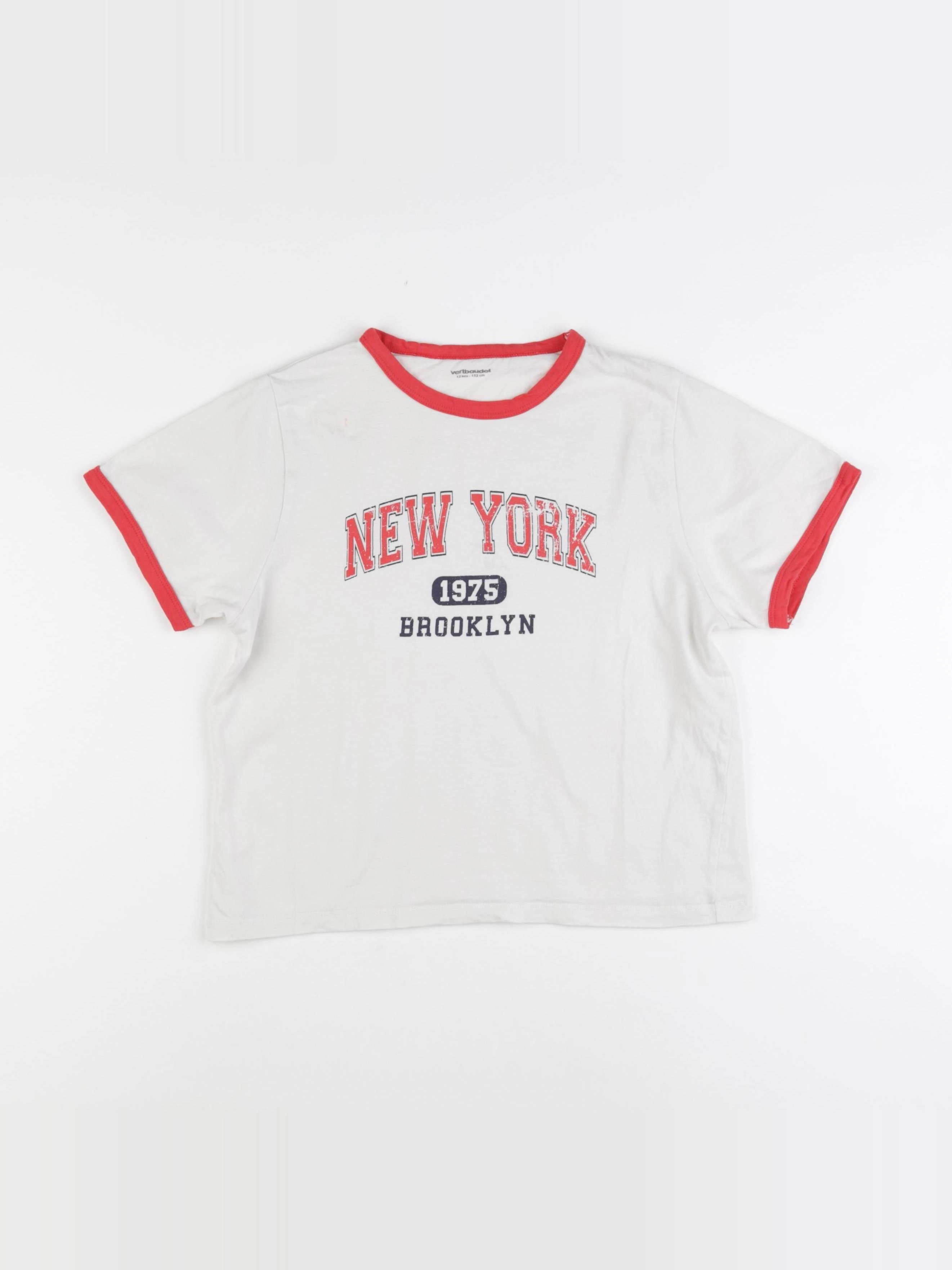 Vertbaudet - tee-shirt blanc, rouge - 12 ans