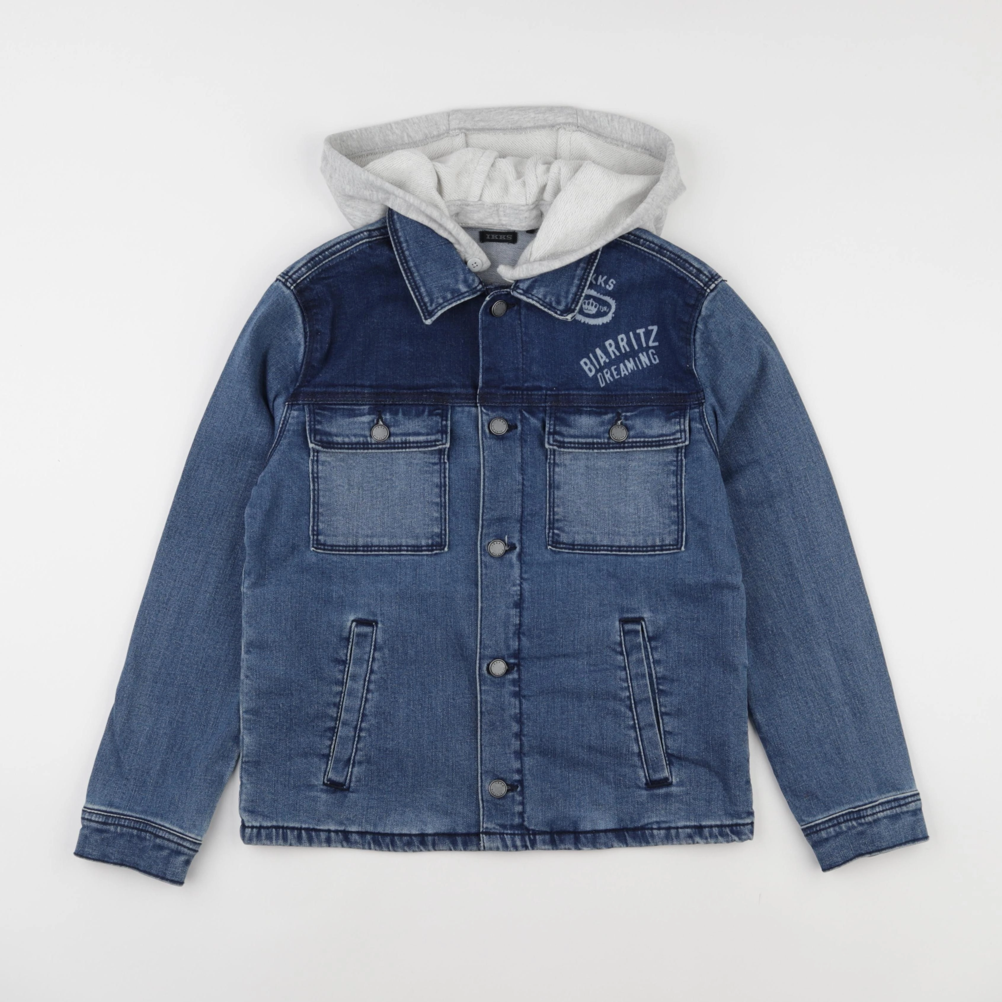 IKKS - veste imprimé au dos bleu - 10 ans