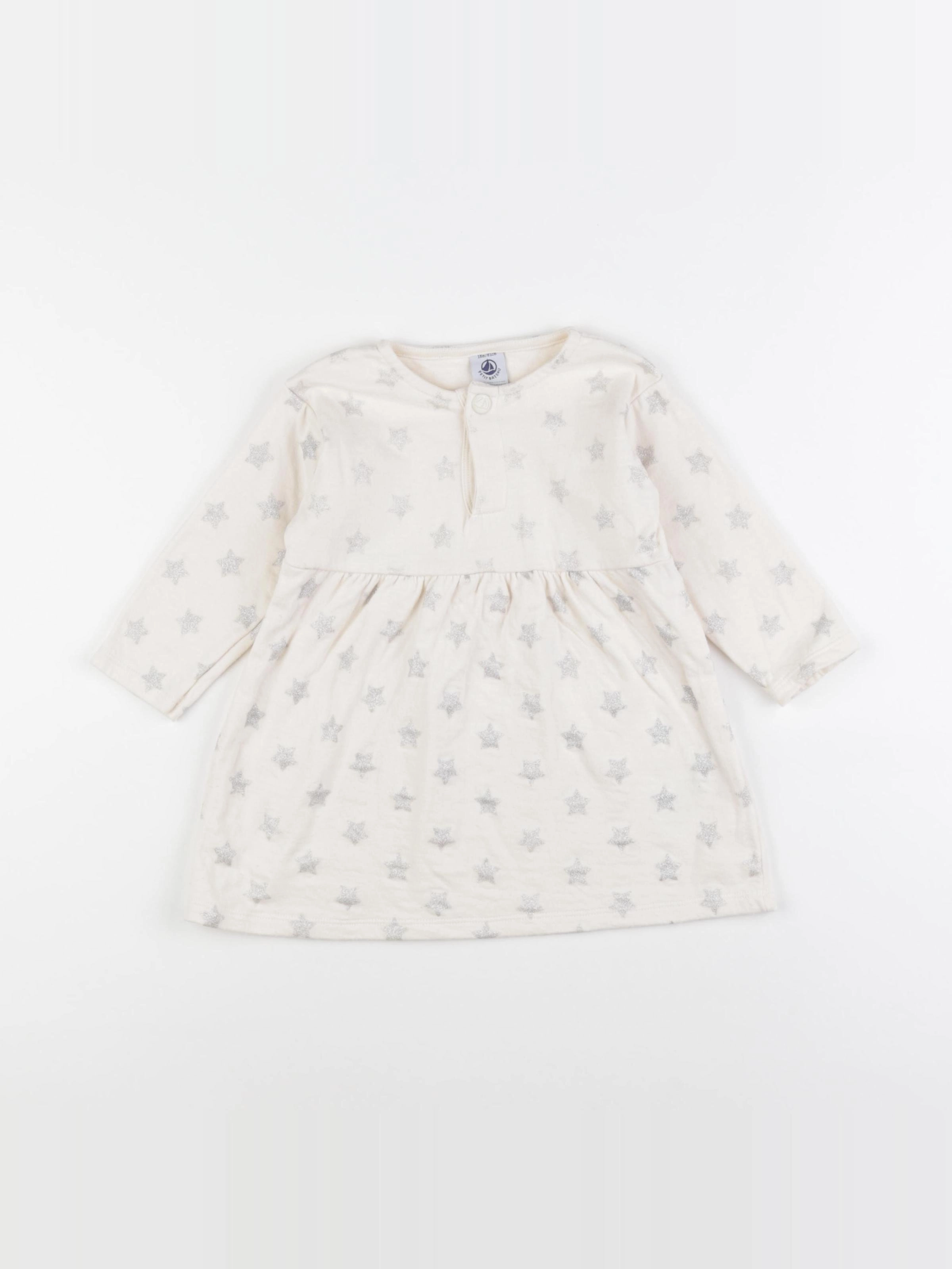 Petit Bateau - robe argent, beige - 18 mois