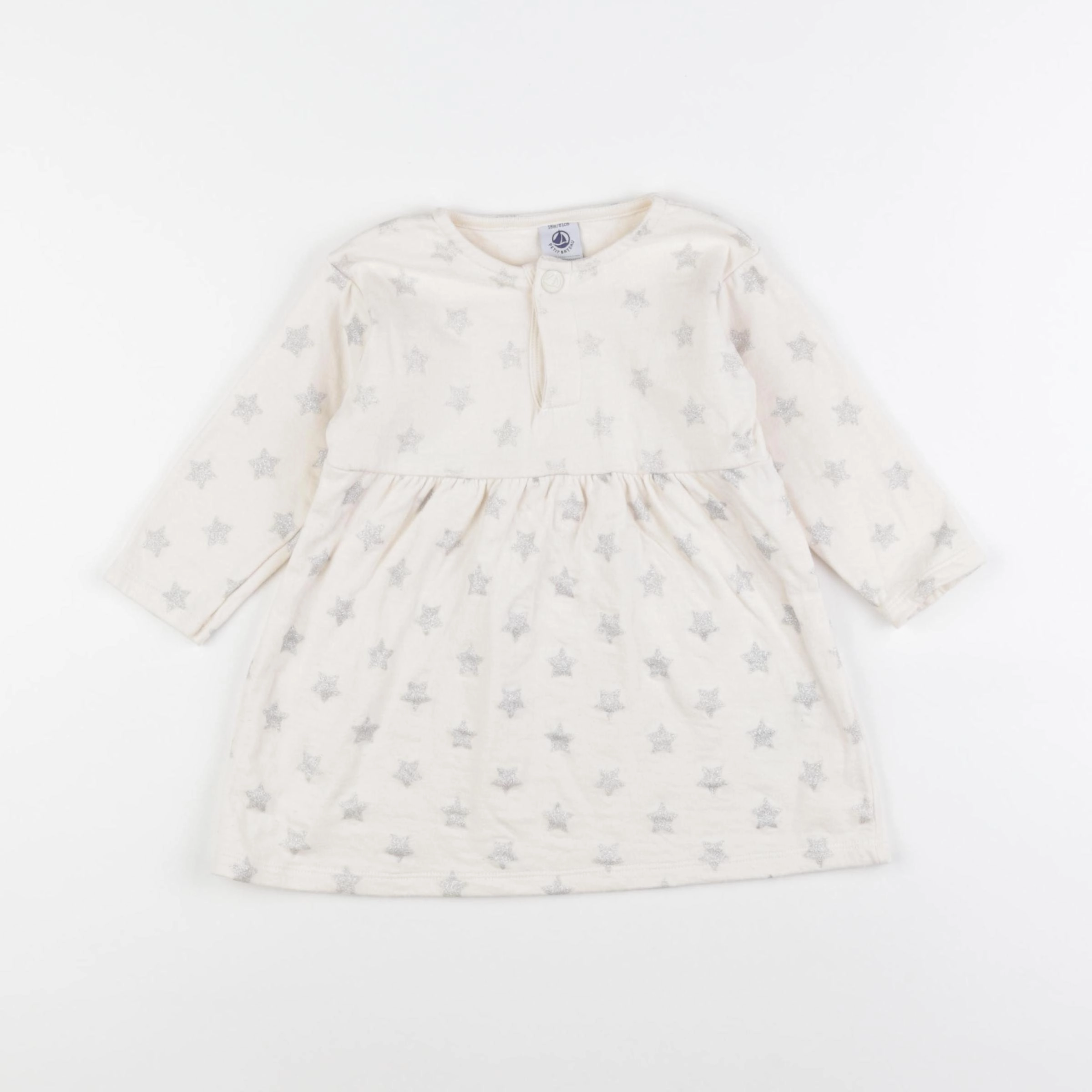 Petit Bateau - robe argent, beige - 18 mois