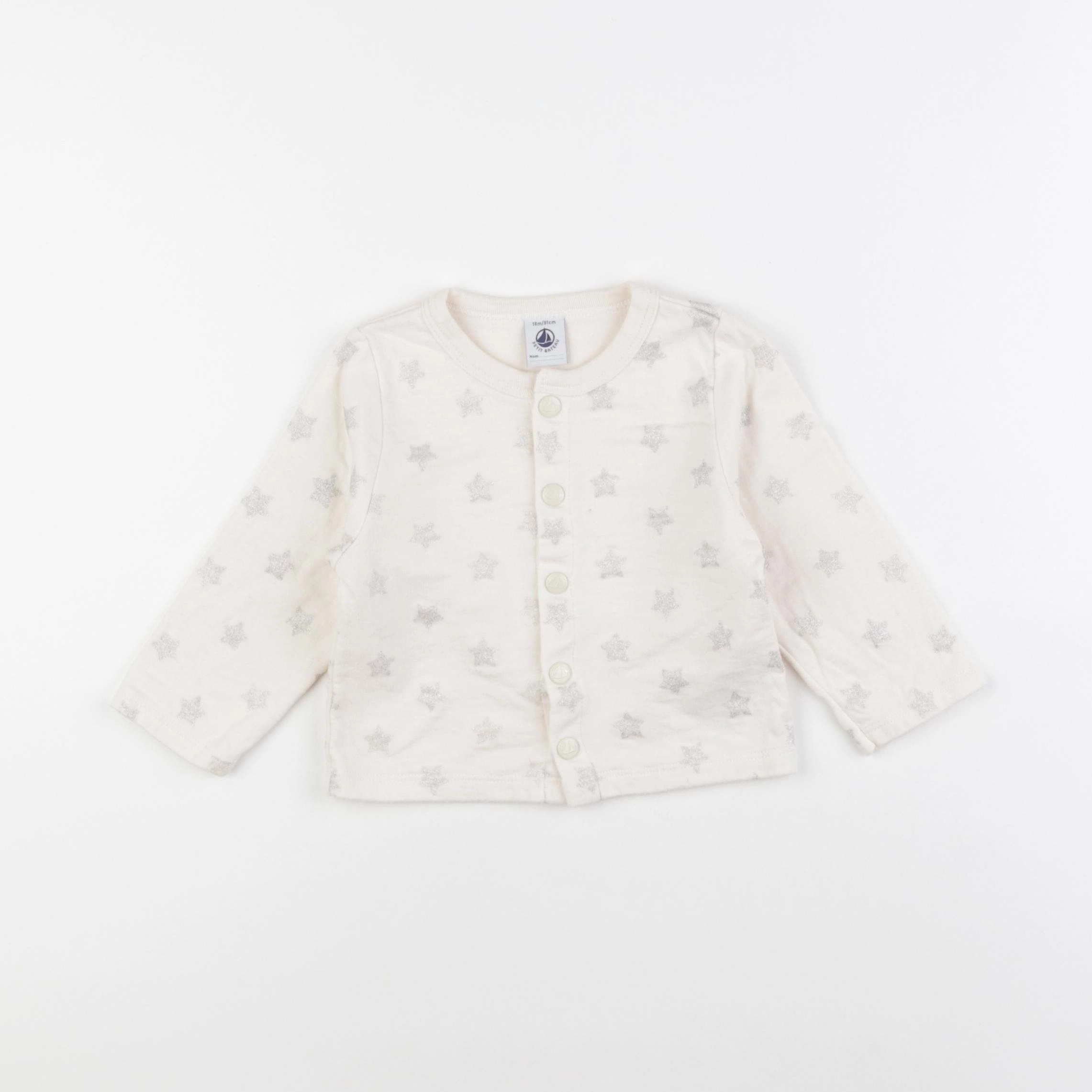 Petit Bateau - gilet argent, beige - 18 mois