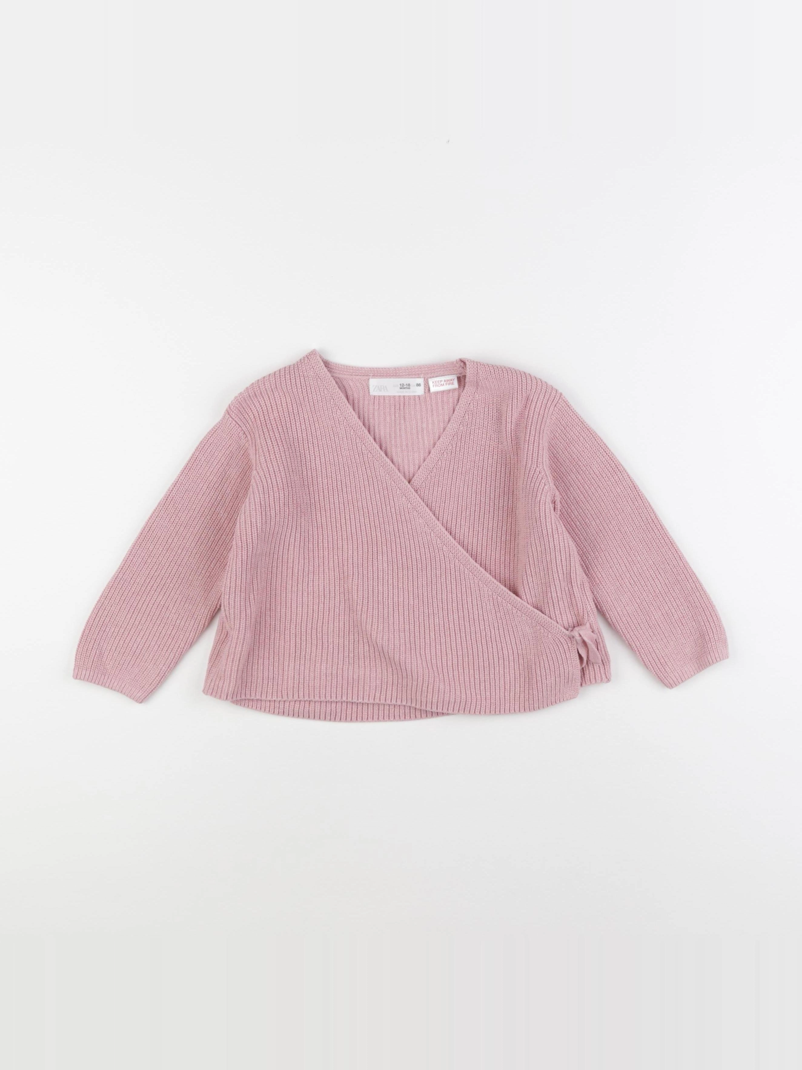 Zara - pull rose - 12/18 mois