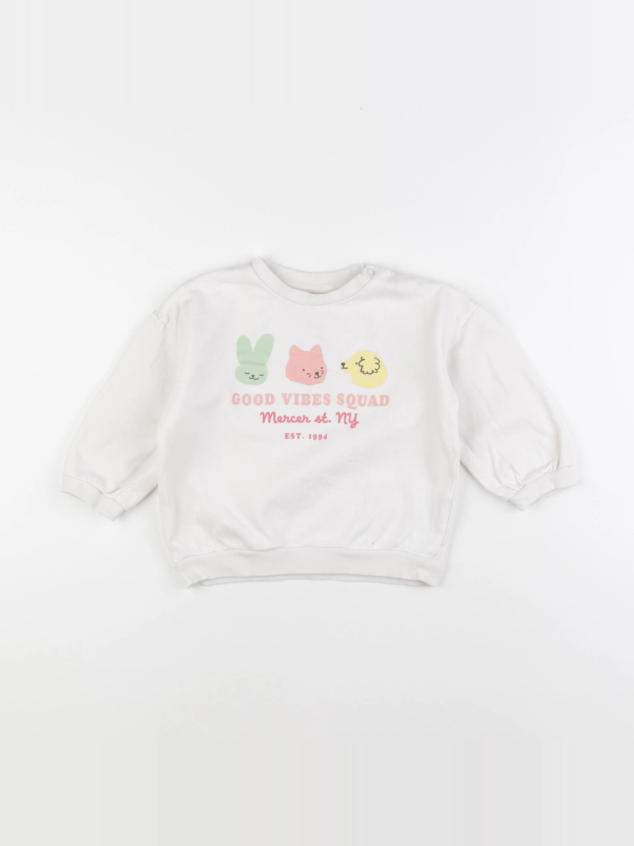 H&M - sweat beige - 18/24 mois