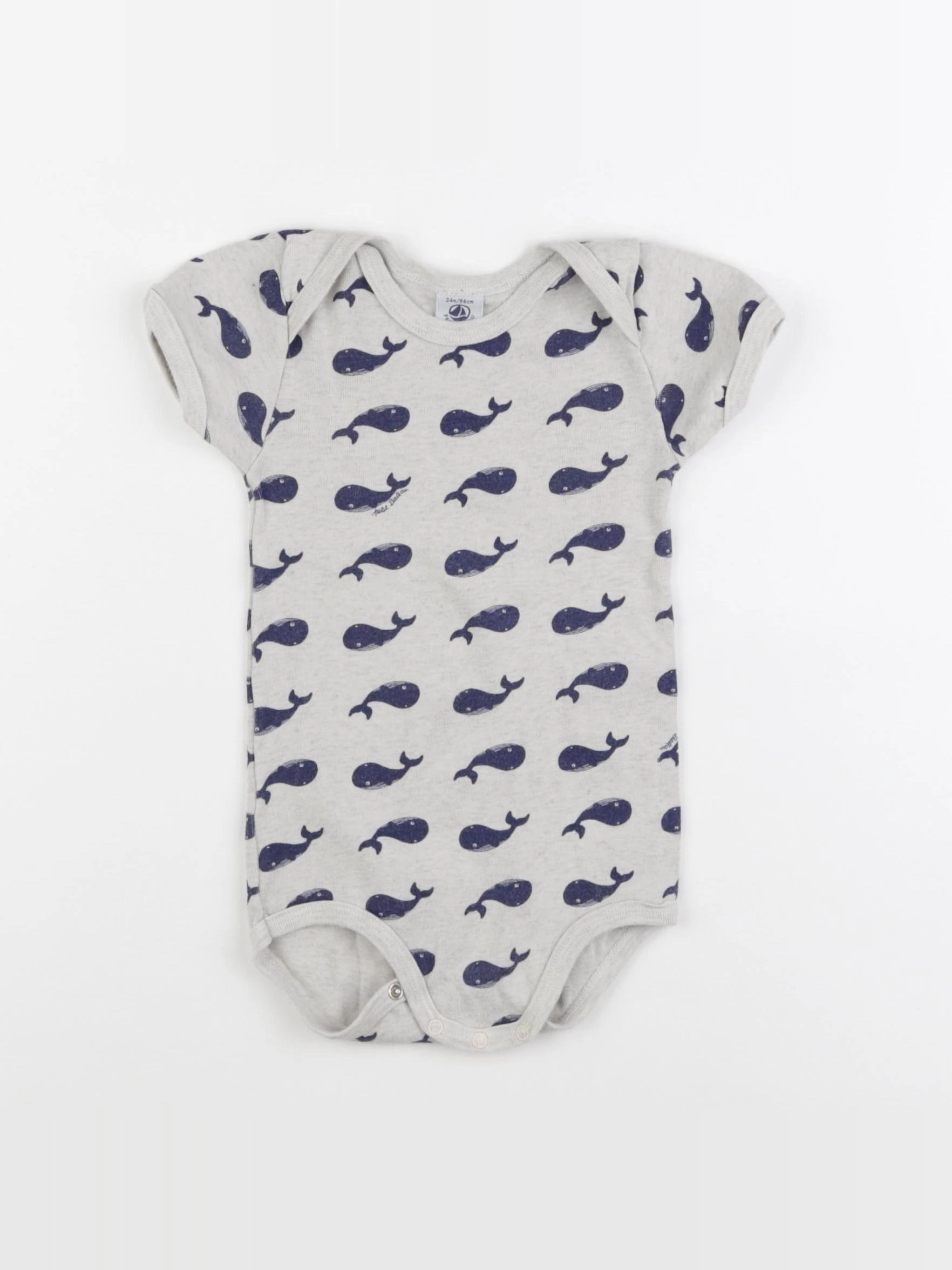 Petit Bateau - body bleu - 24 mois