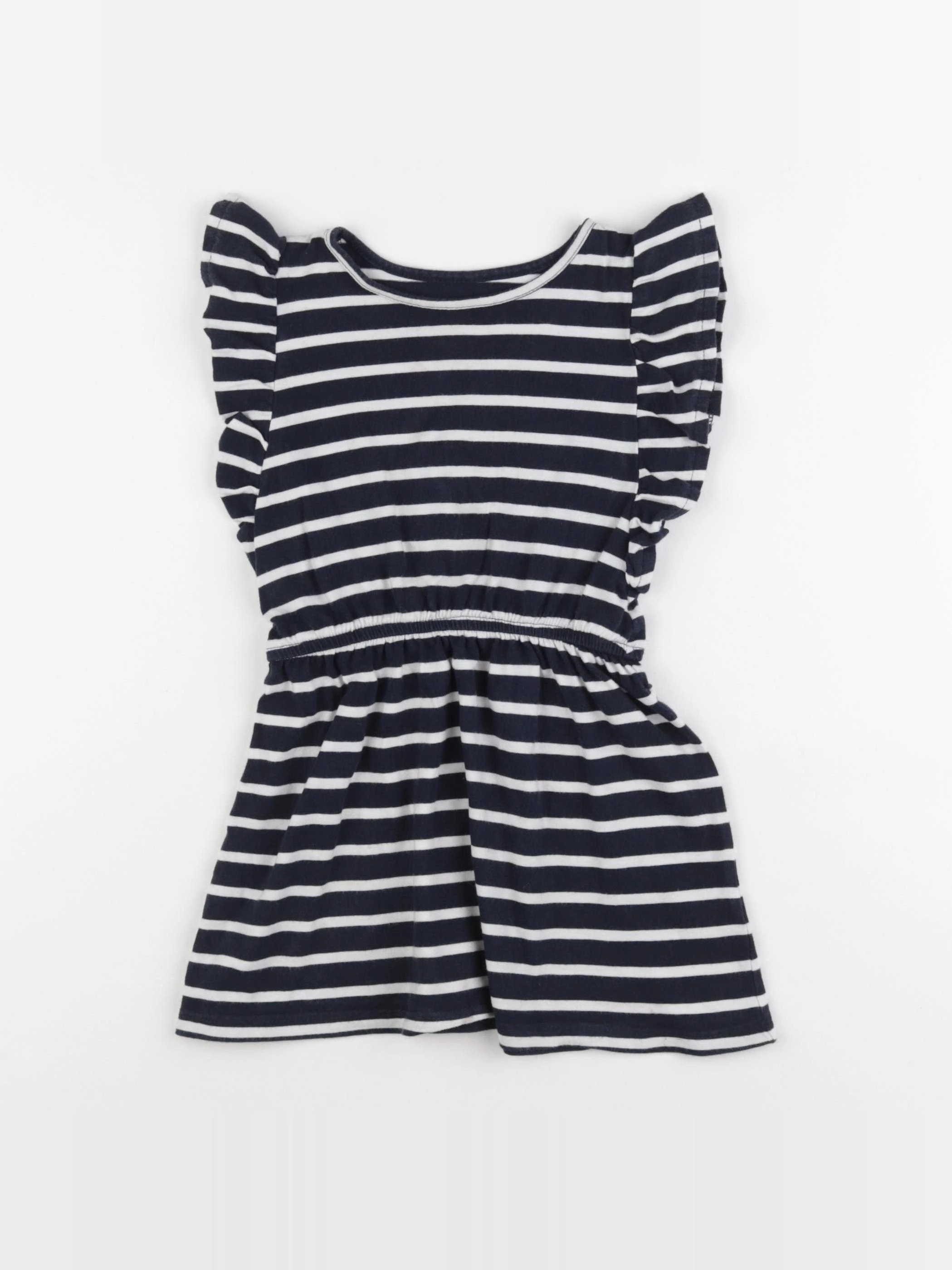 Monoprix - robe blanc, bleu - 3 ans