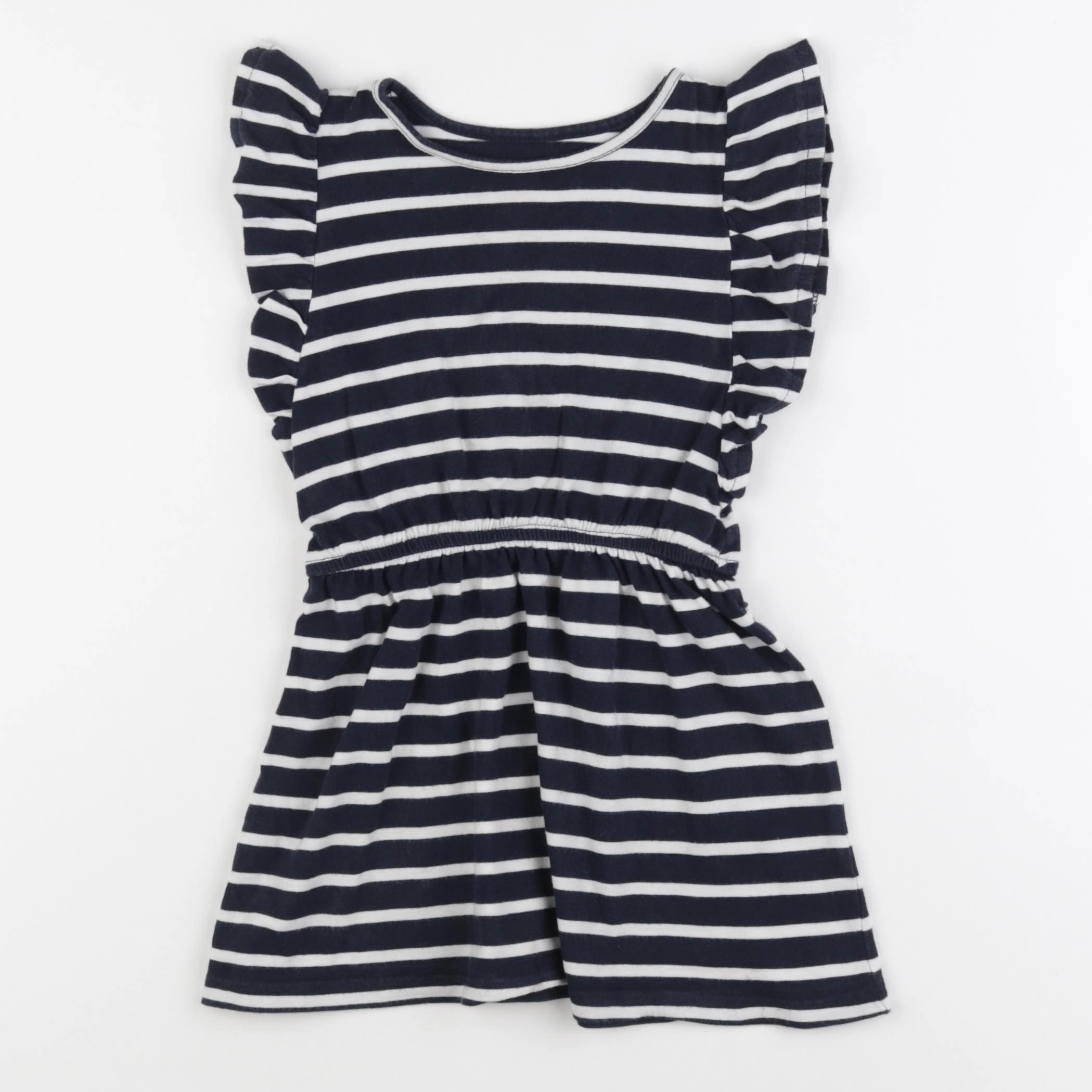 Monoprix - robe blanc, bleu - 3 ans