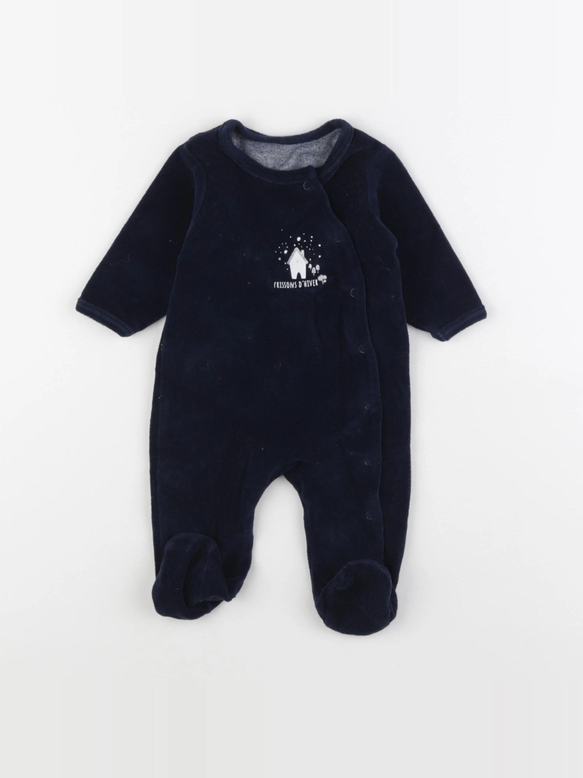 Vertbaudet - pyjama velours bleu - 3 mois