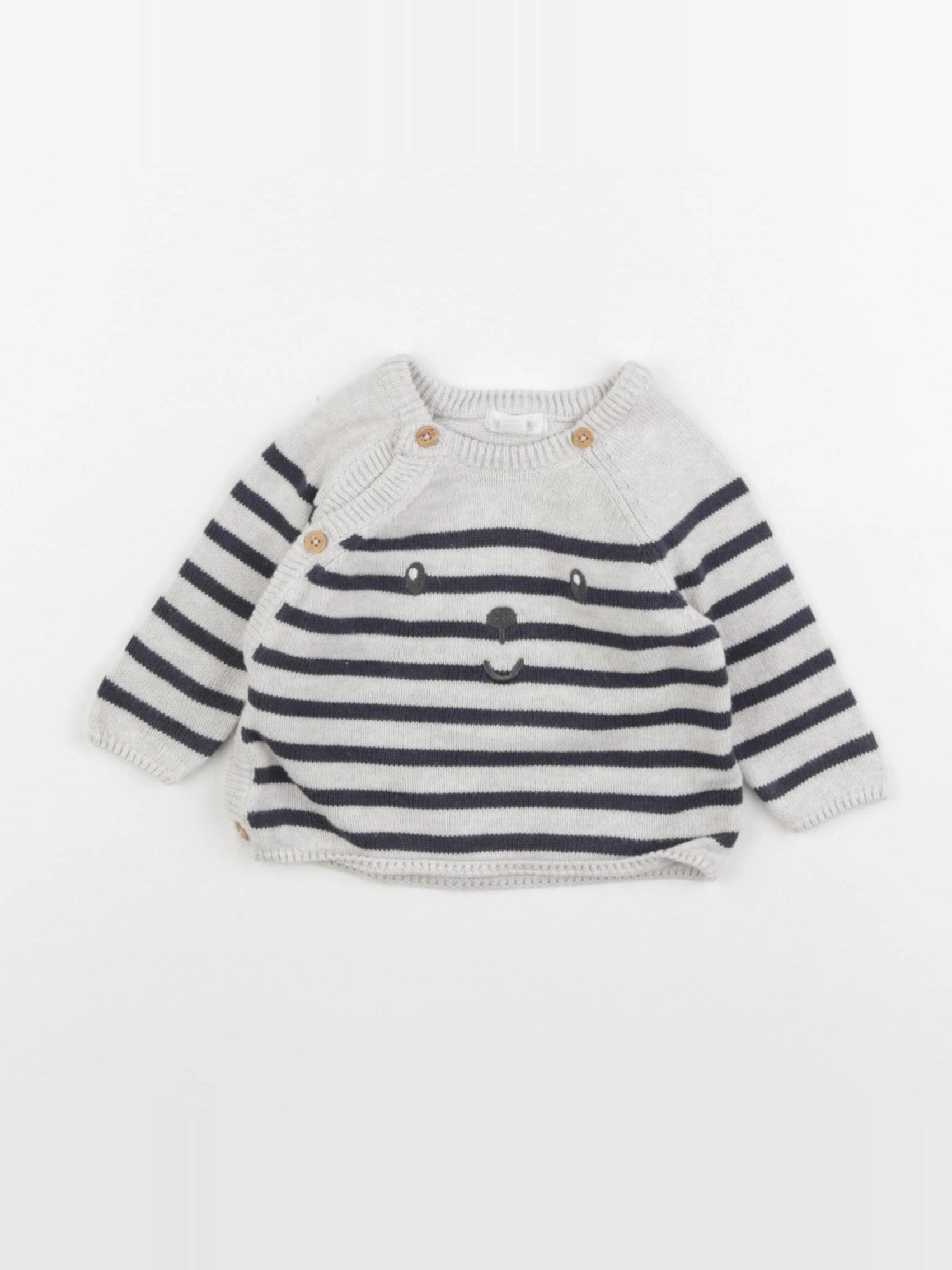 Vertbaudet - pull marron - 3 mois