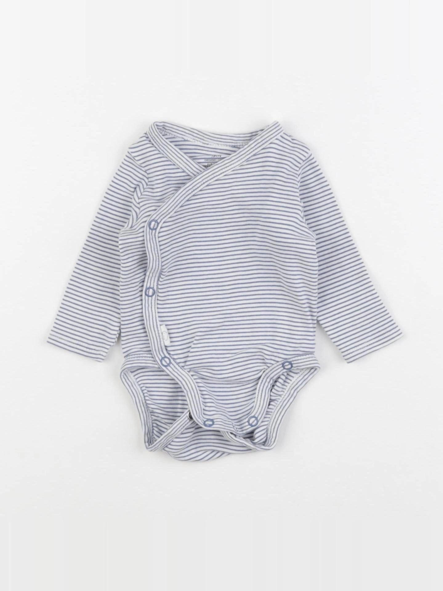 H&M - body bleu, blanc - 1 mois