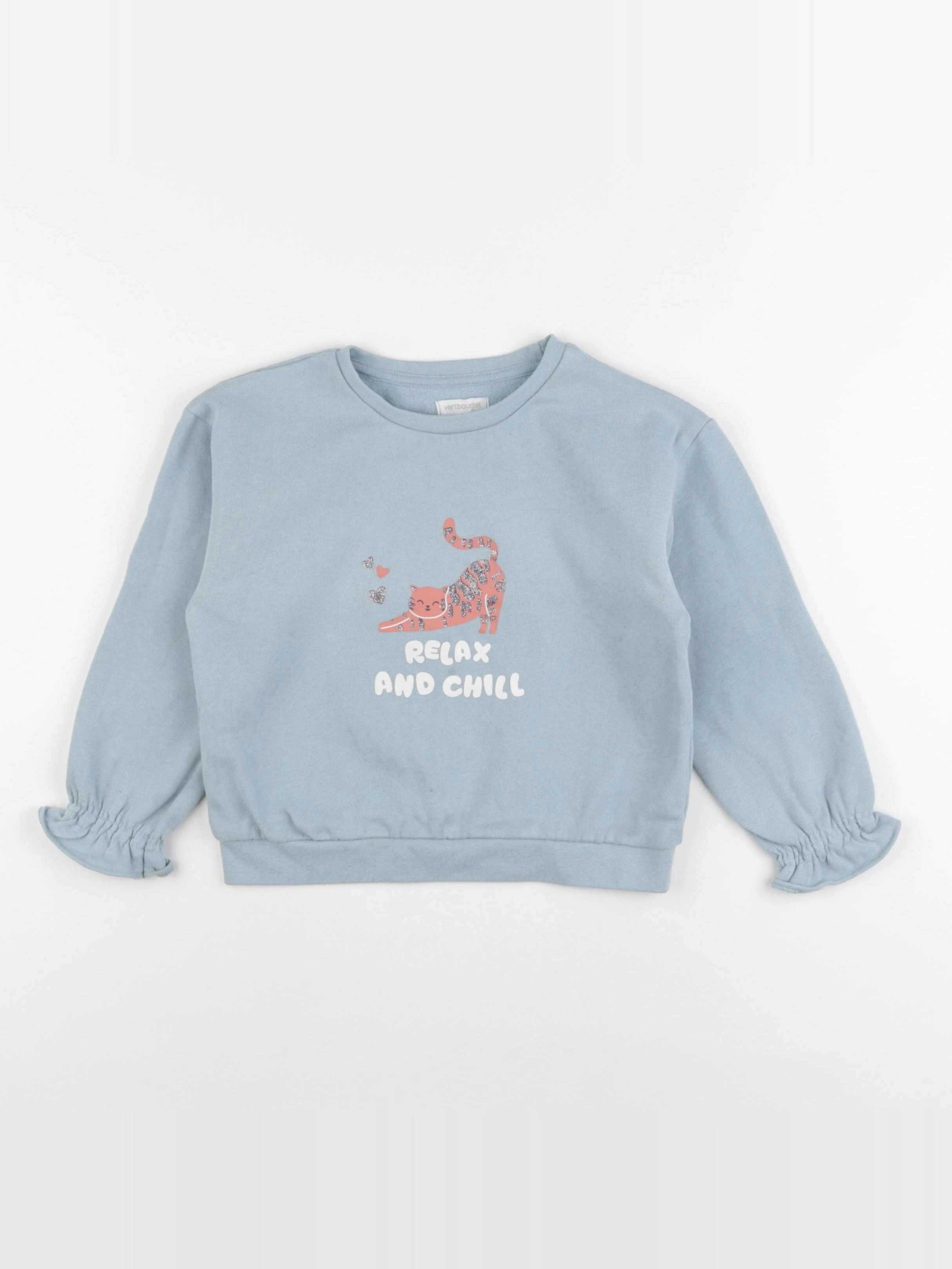 Vertbaudet - sweat multicolore - 6 ans