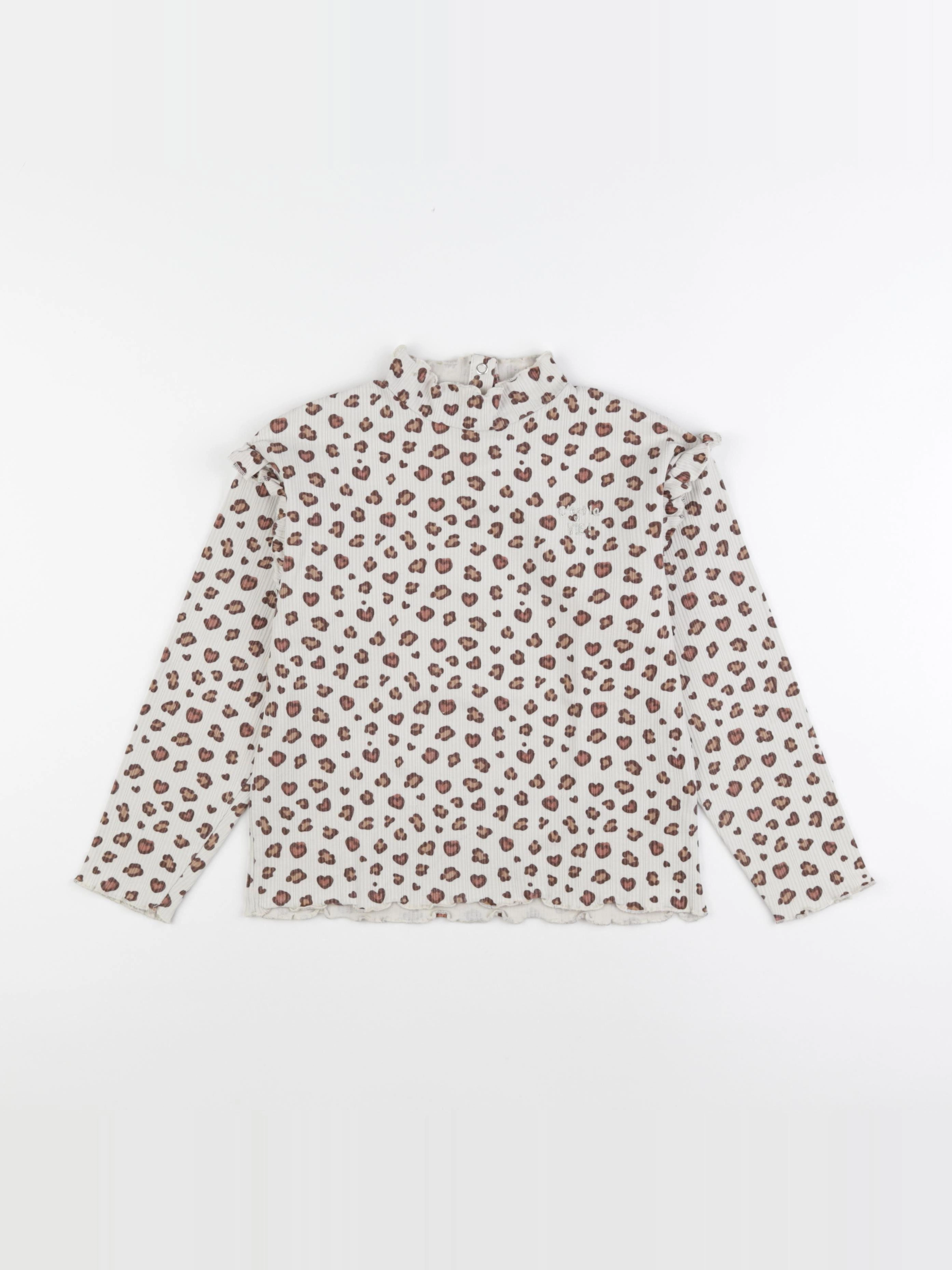 Vertbaudet - sous-pull marron, or - 8 ans