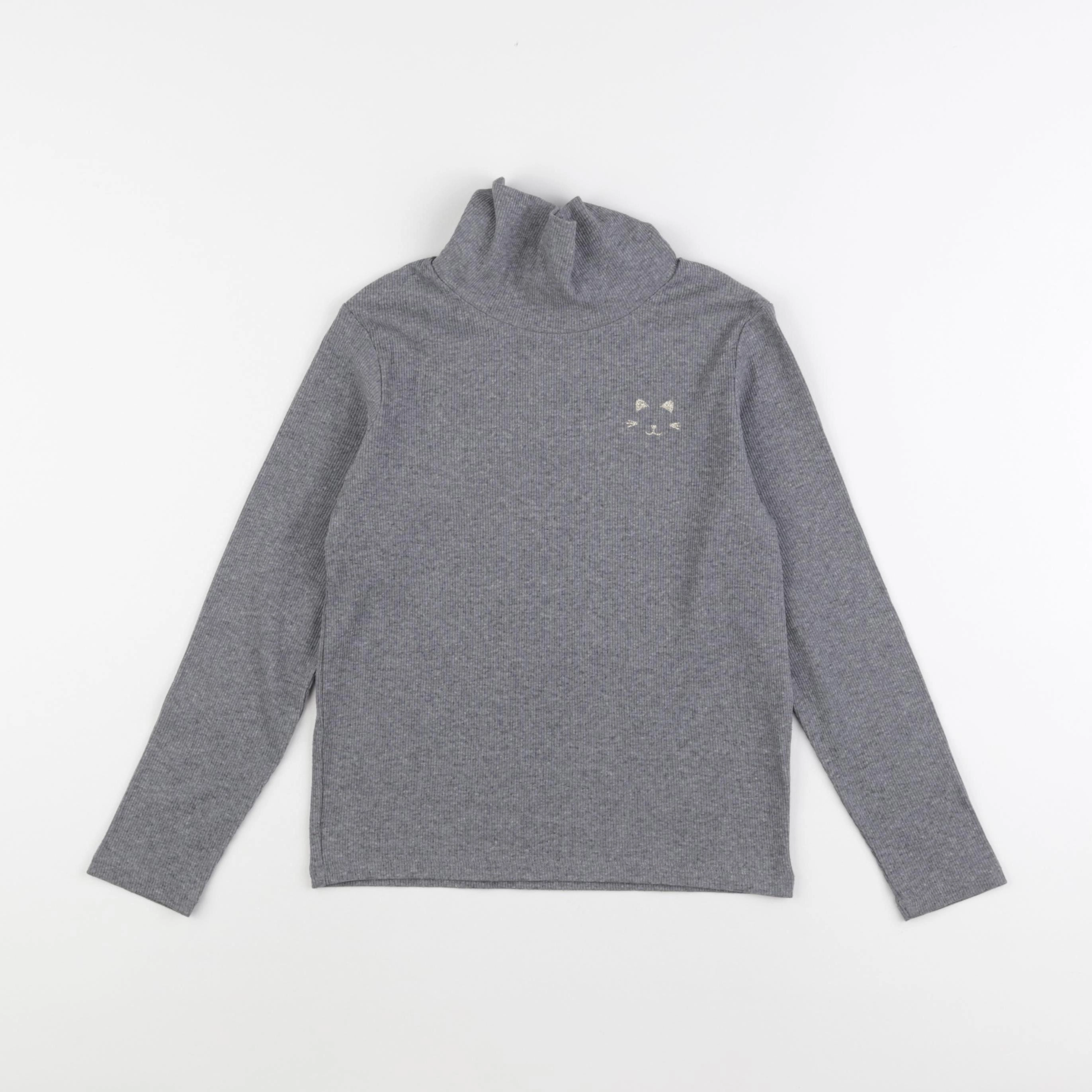 Vertbaudet - sous-pull gris, or - 8 ans