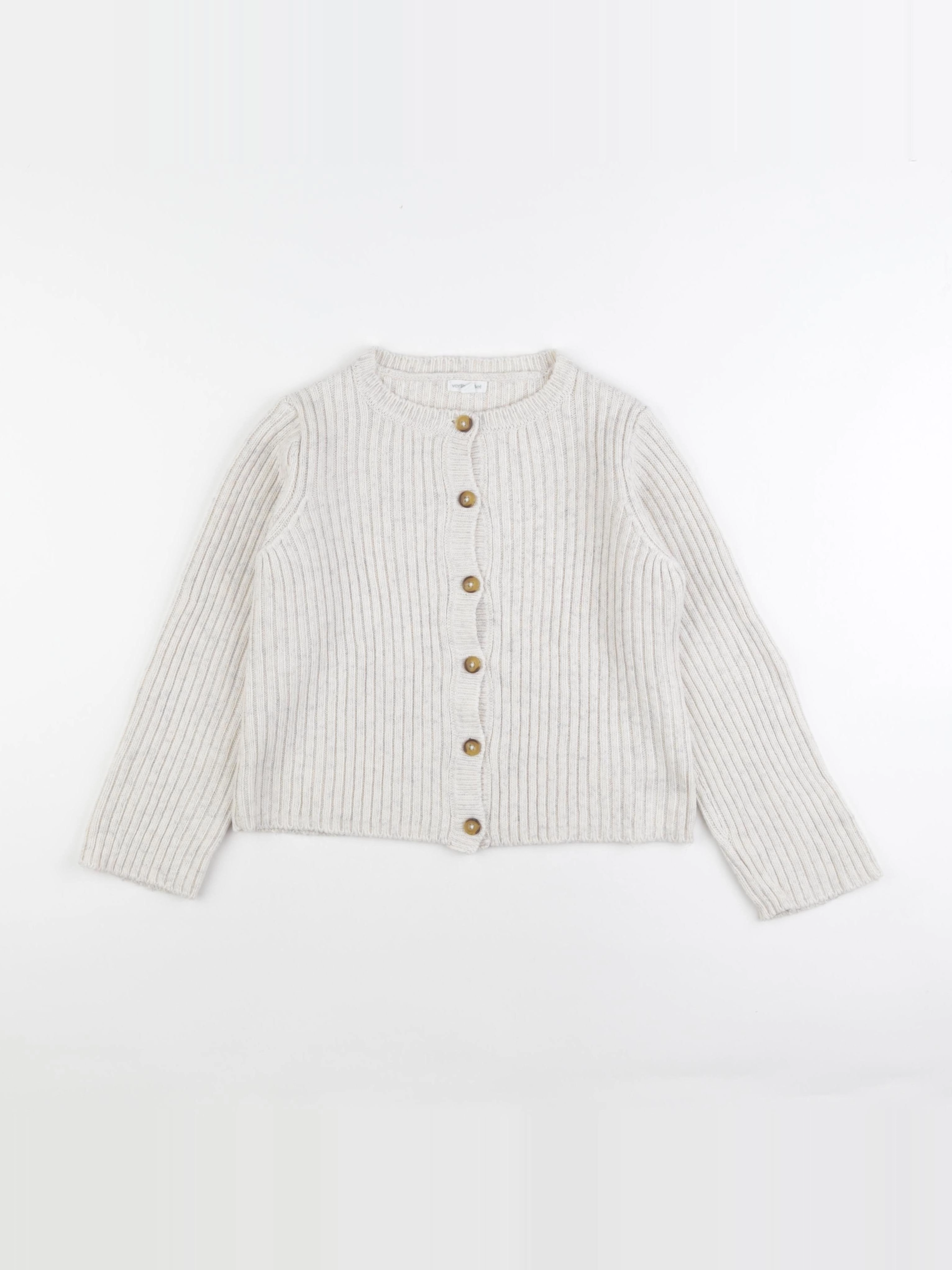 Vertbaudet - gilet beige - 8 ans