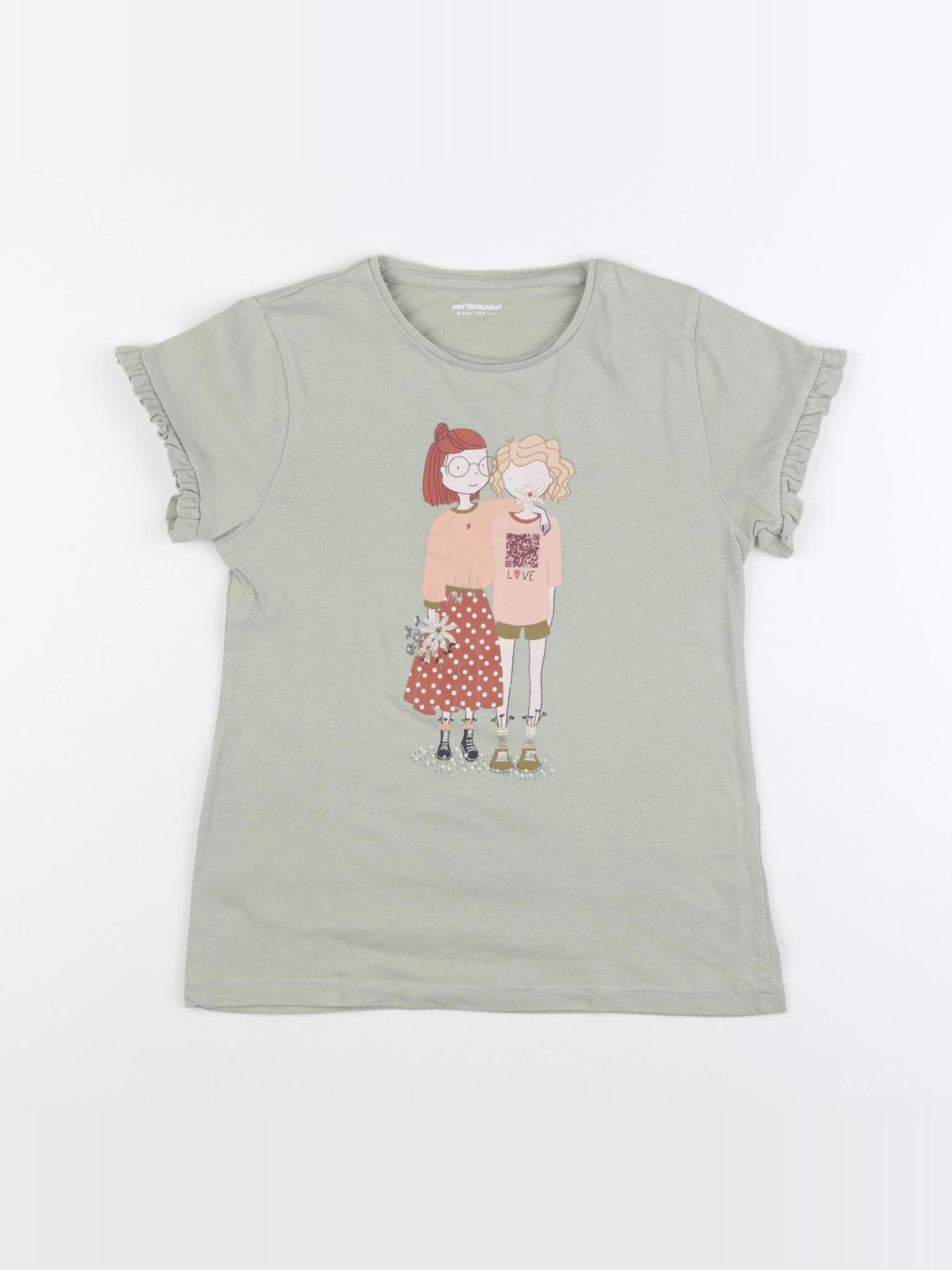 Vertbaudet - tee-shirt vert, or - 8 ans