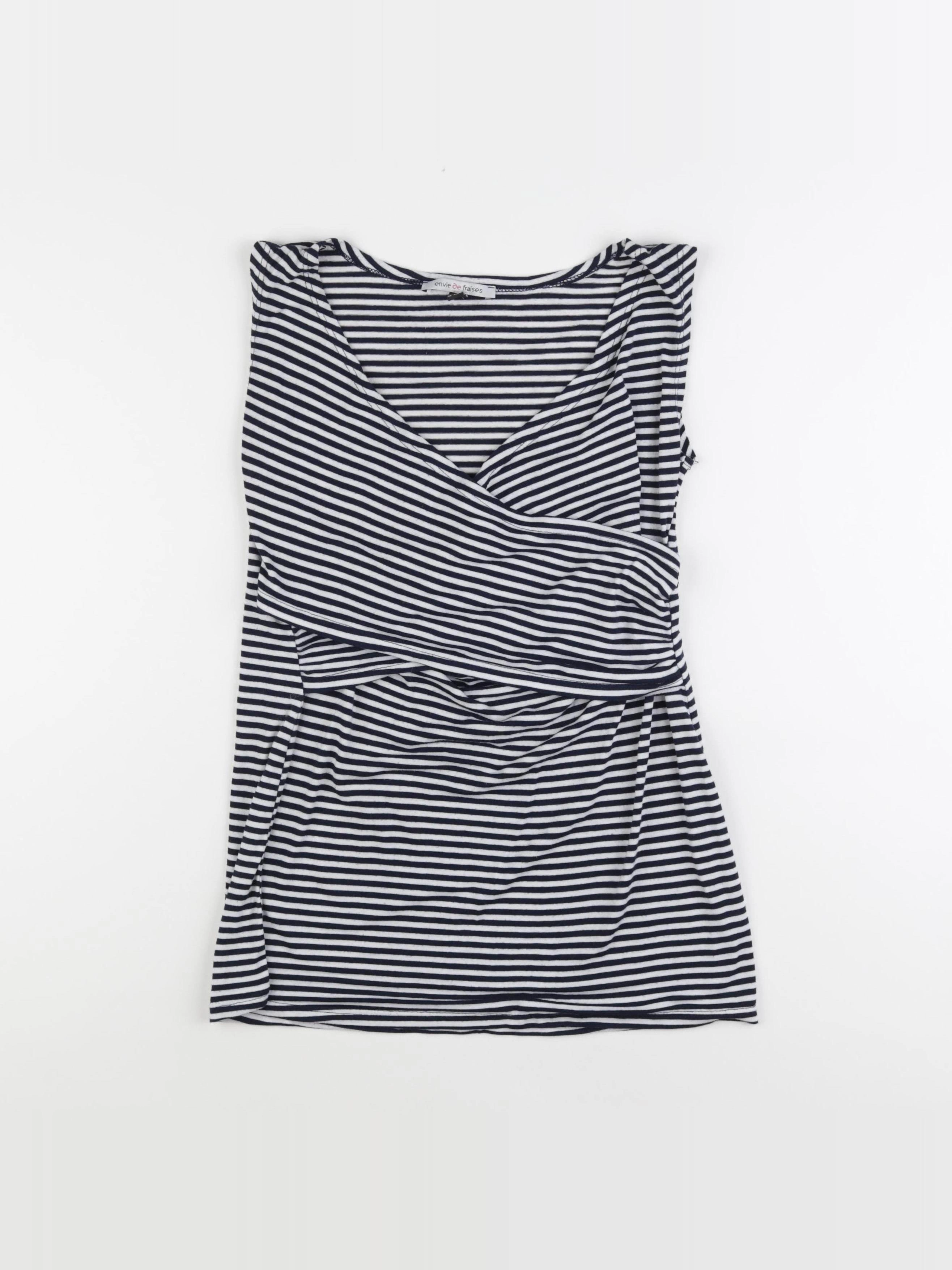 Envie de fraise - débardeur grossesse, allaitement bleu - 36 à 38