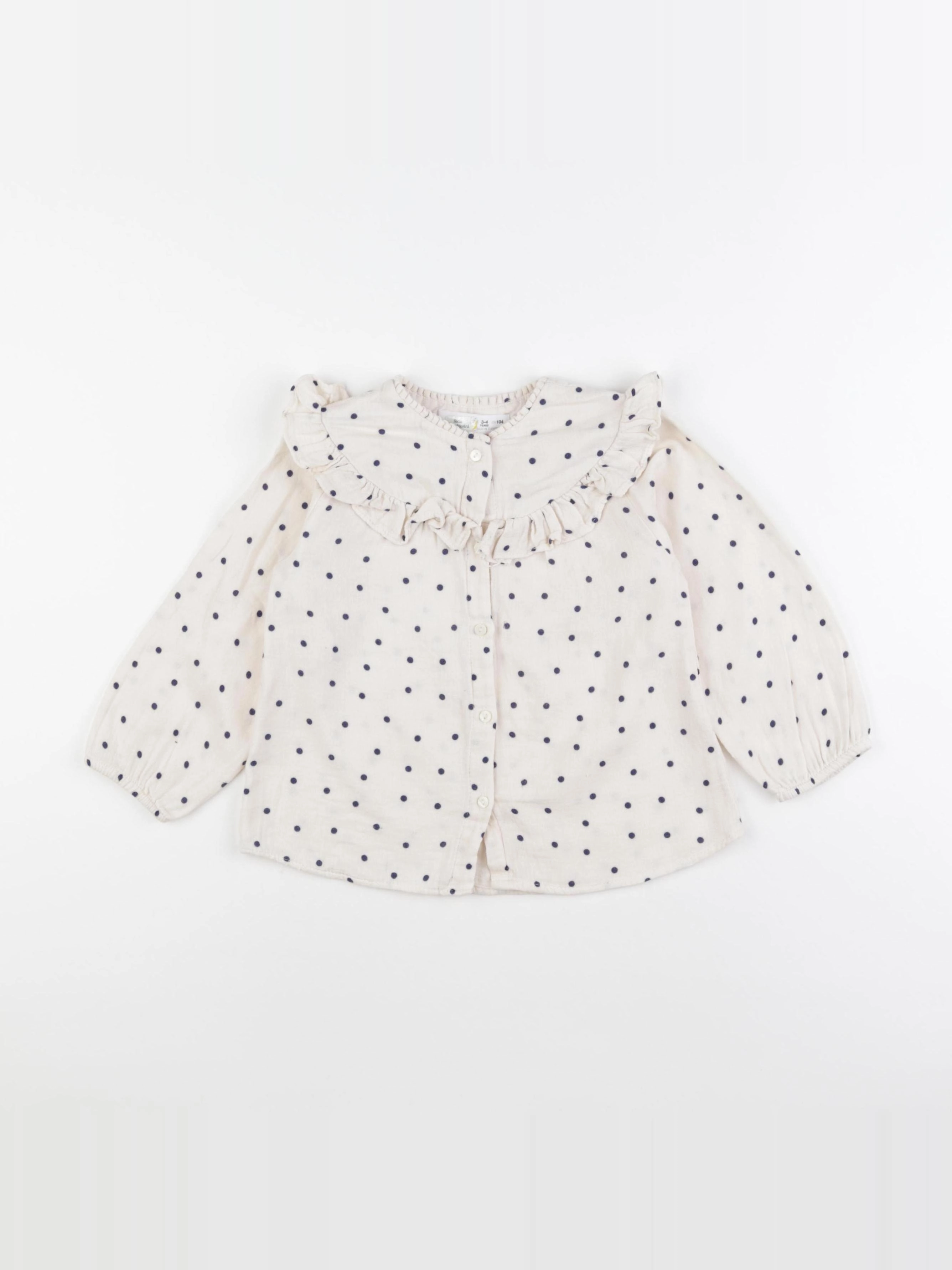 Zara - blouse beige, bleu - 3/4 ans