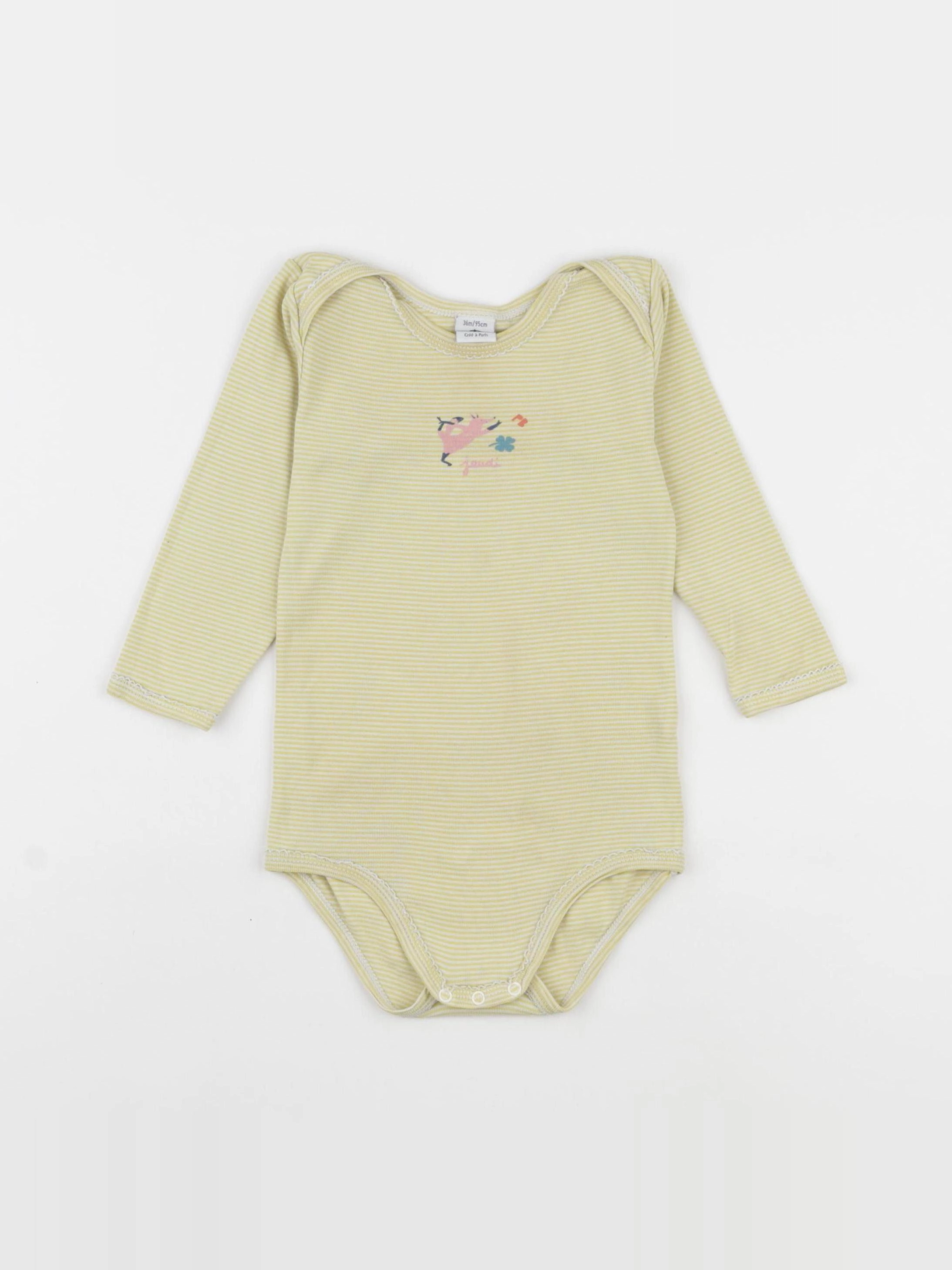 Petit Bateau - body jaune - 36 mois