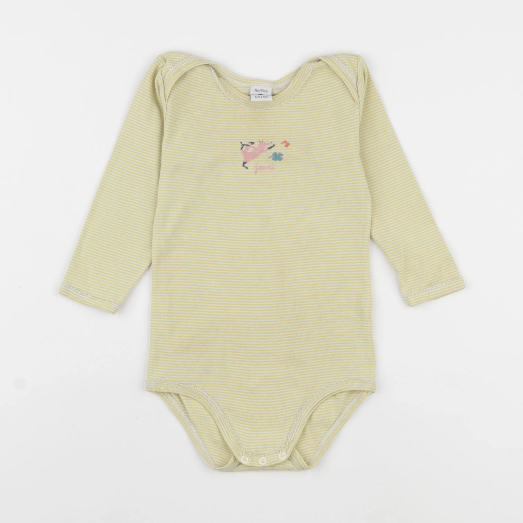 Petit Bateau - body jaune - 36 mois