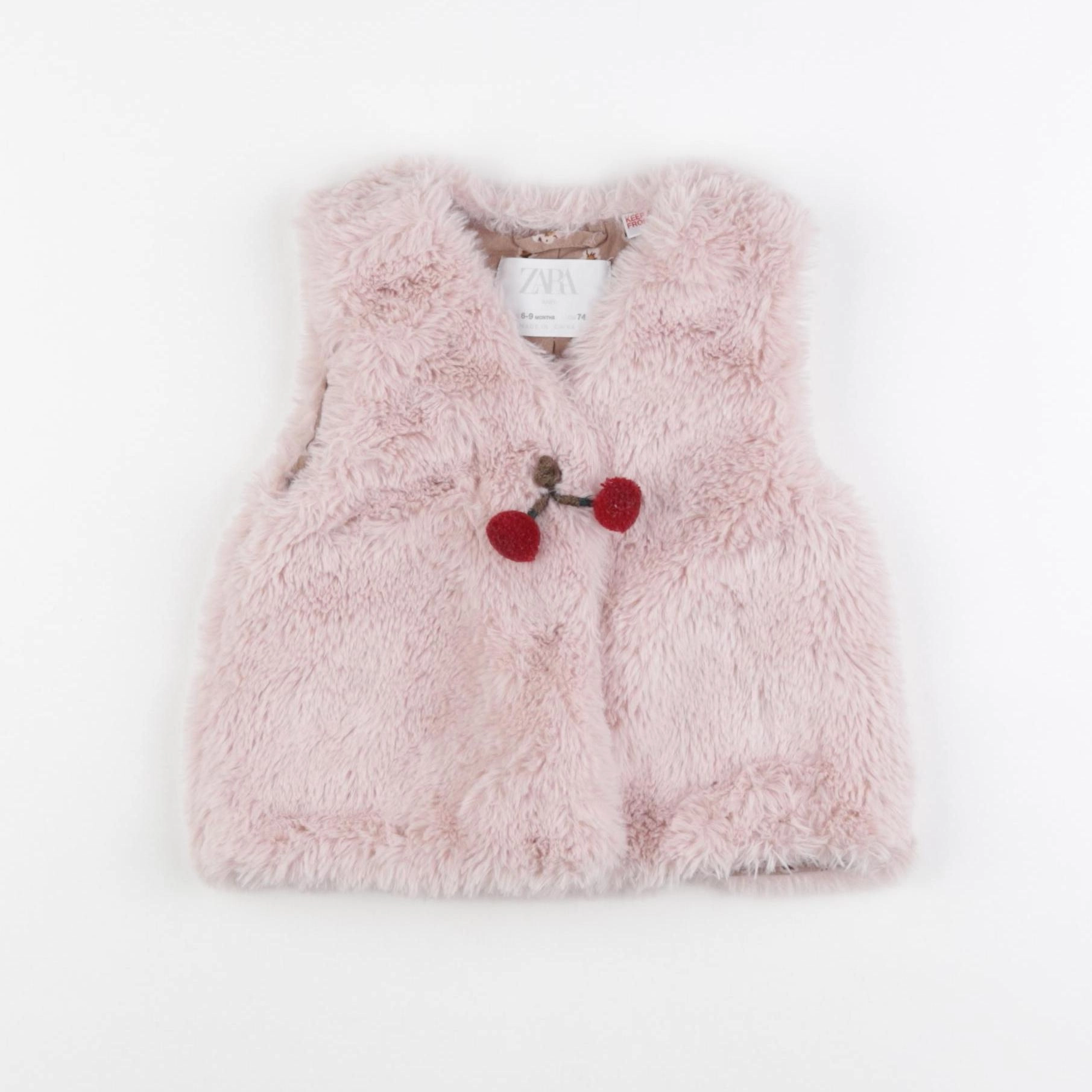 Zara - gilet rose - 6/9 mois
