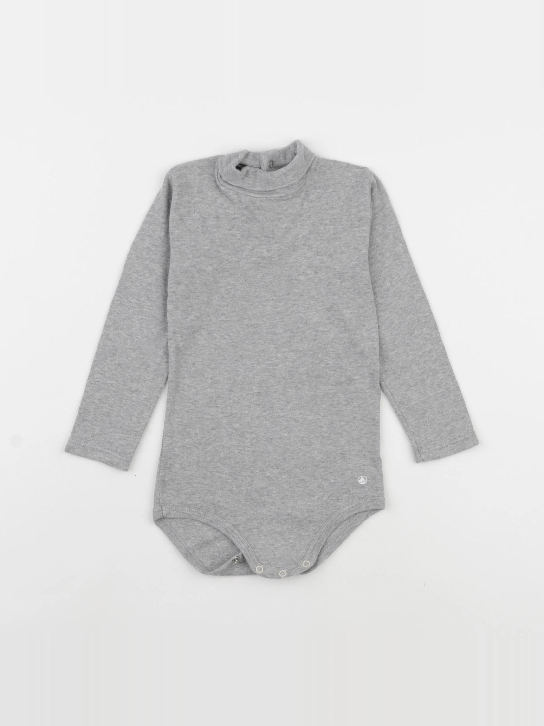 Petit Bateau - body à col gris - 24 mois