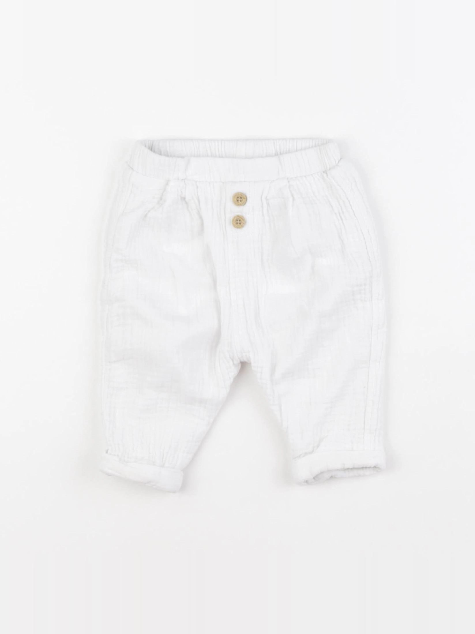 Vertbaudet - pantalon blanc - 9 mois