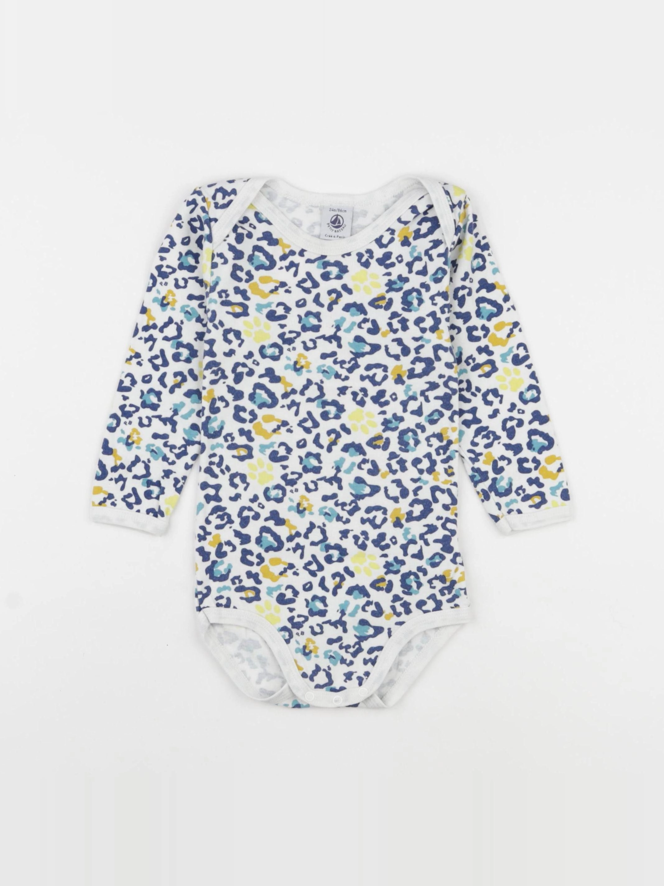 Petit Bateau - body bleu - 24 mois