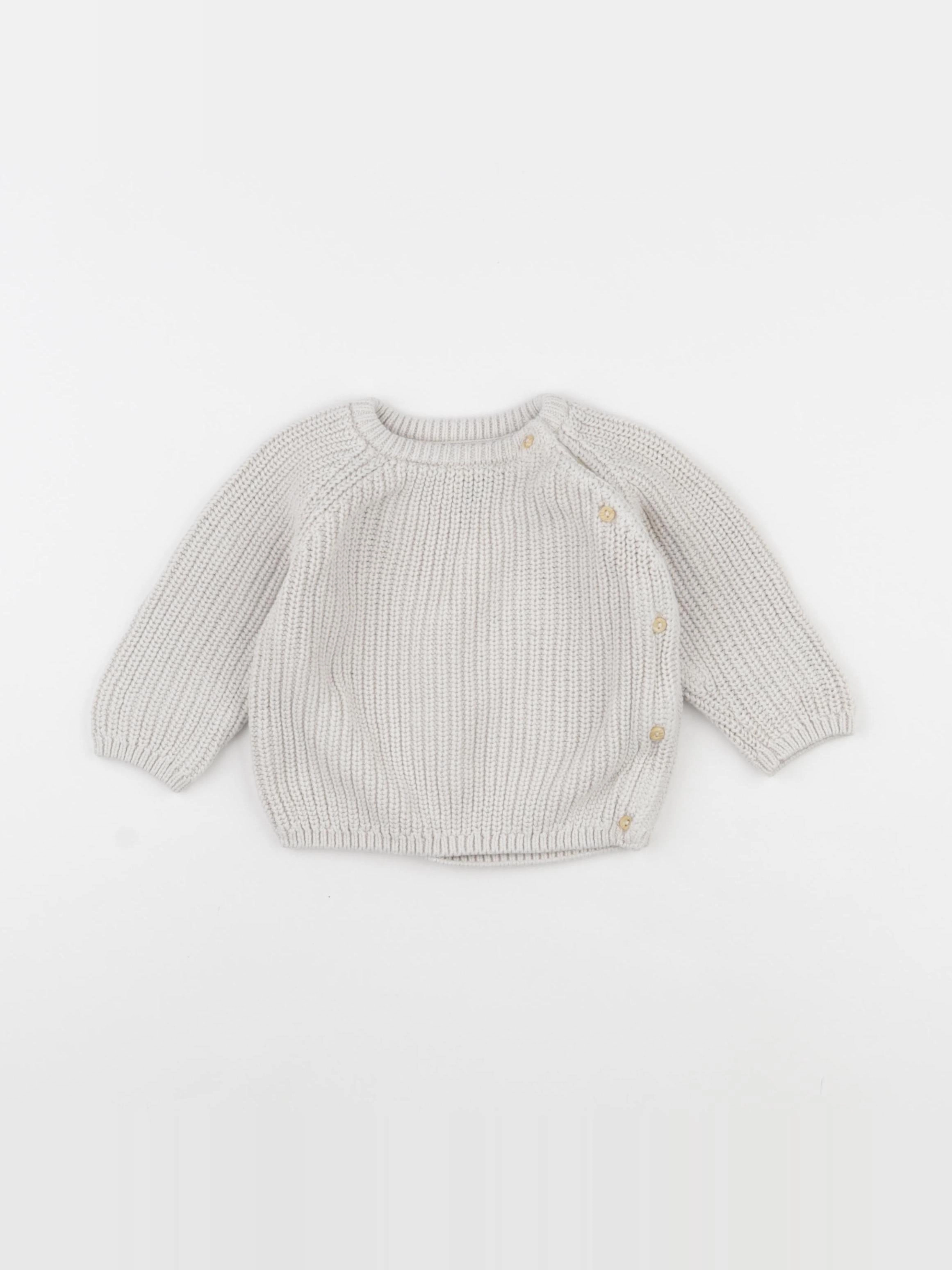 H&M - pull beige - 6 mois