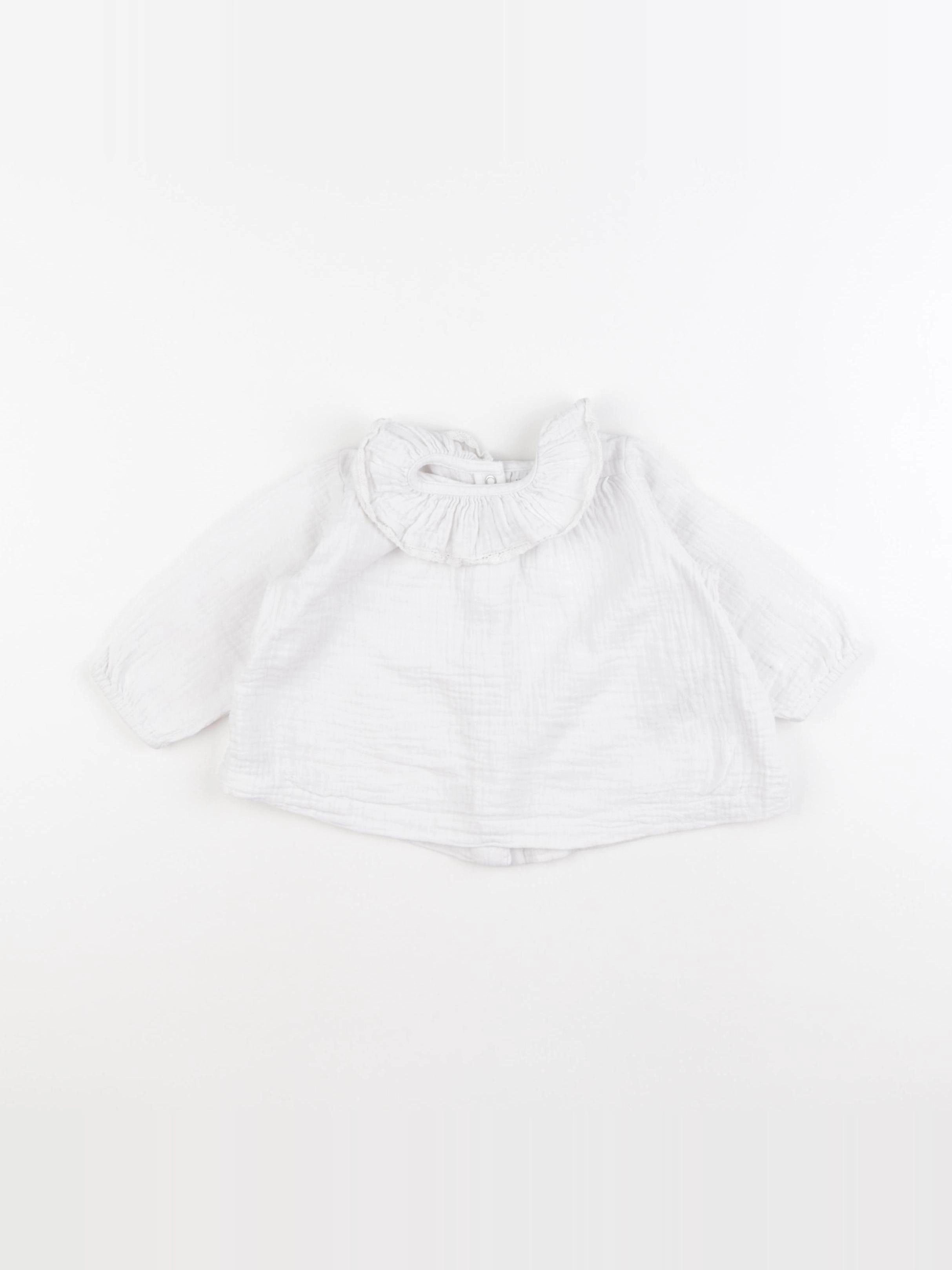 Vertbaudet - blouse blanc - 6 mois
