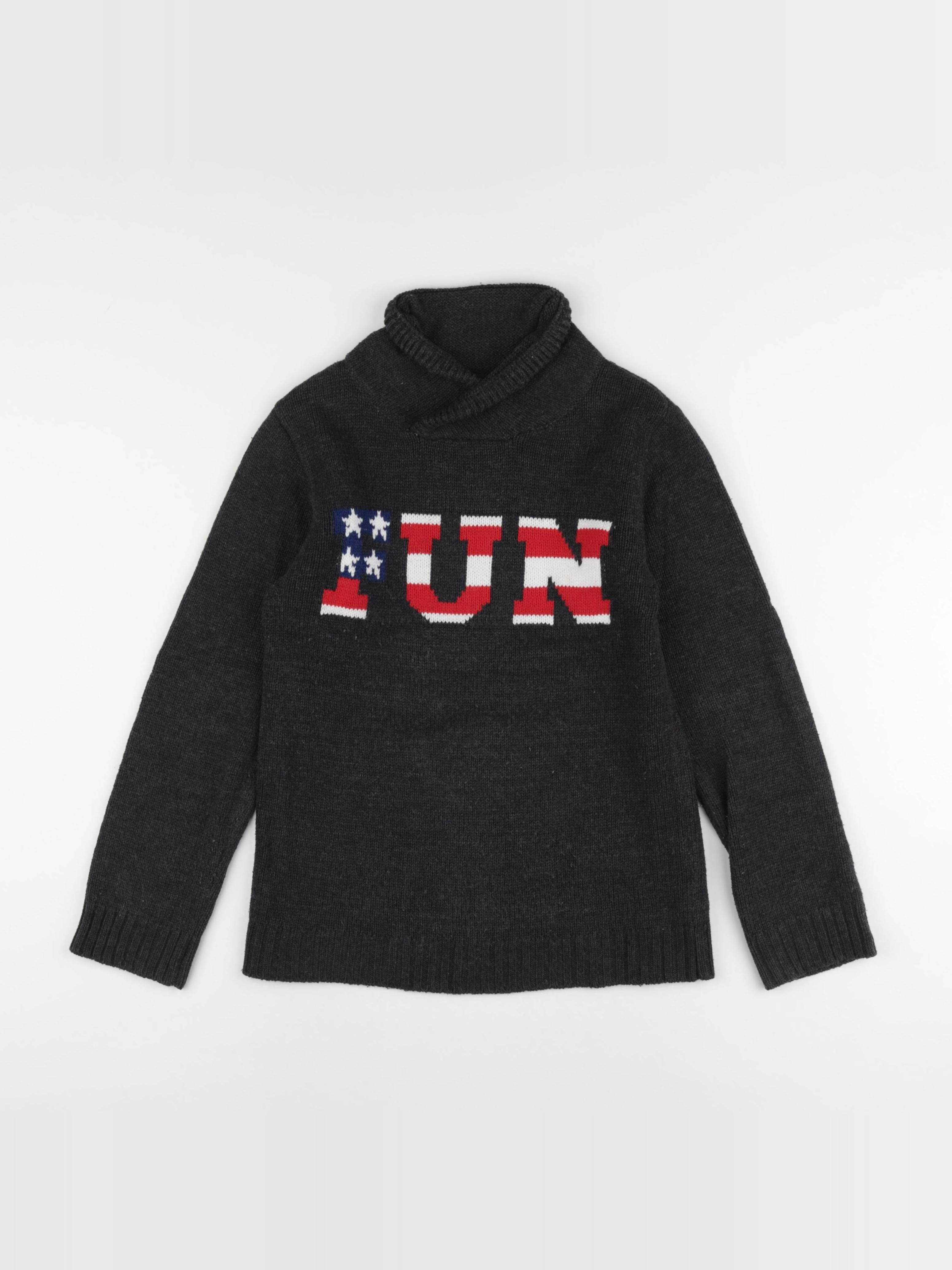 Vertbaudet - pull gris - 10 ans