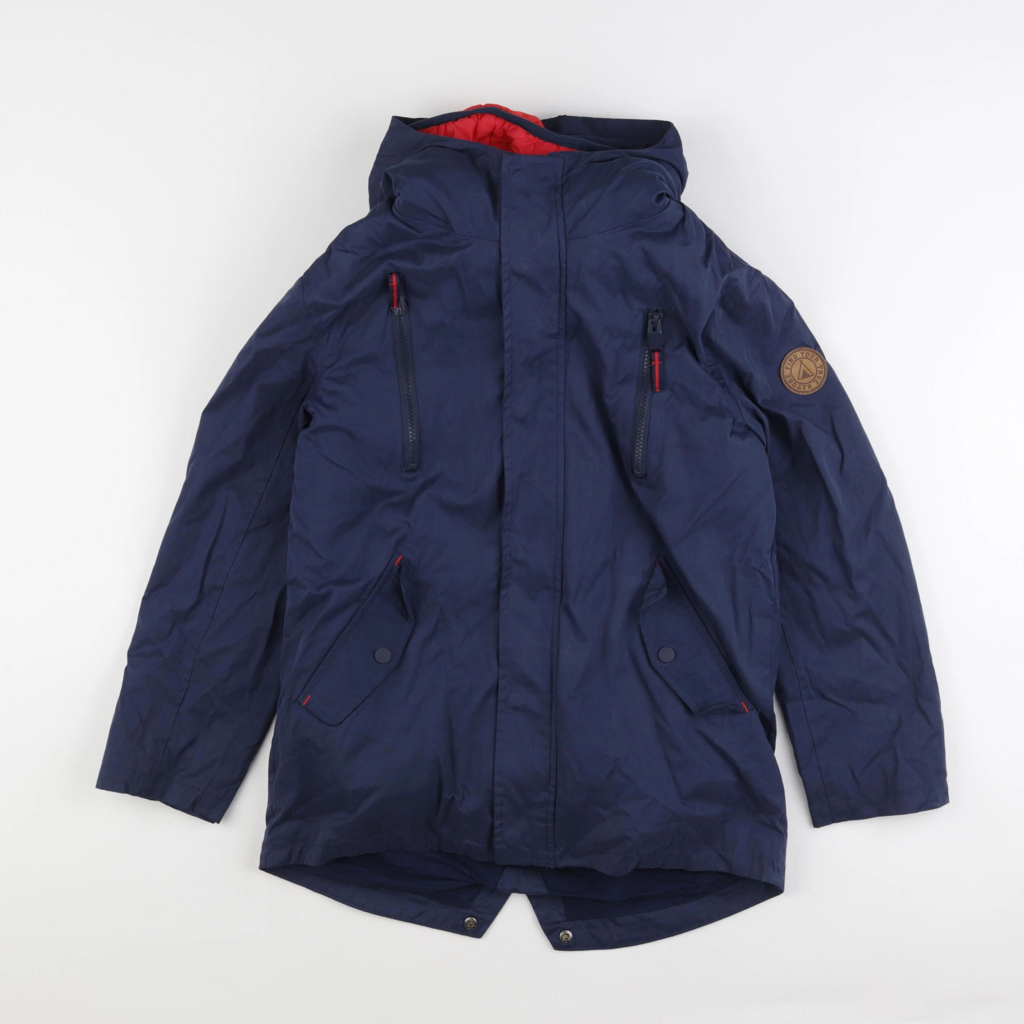 Vertbaudet - parka bleu, rouge - 12 ans