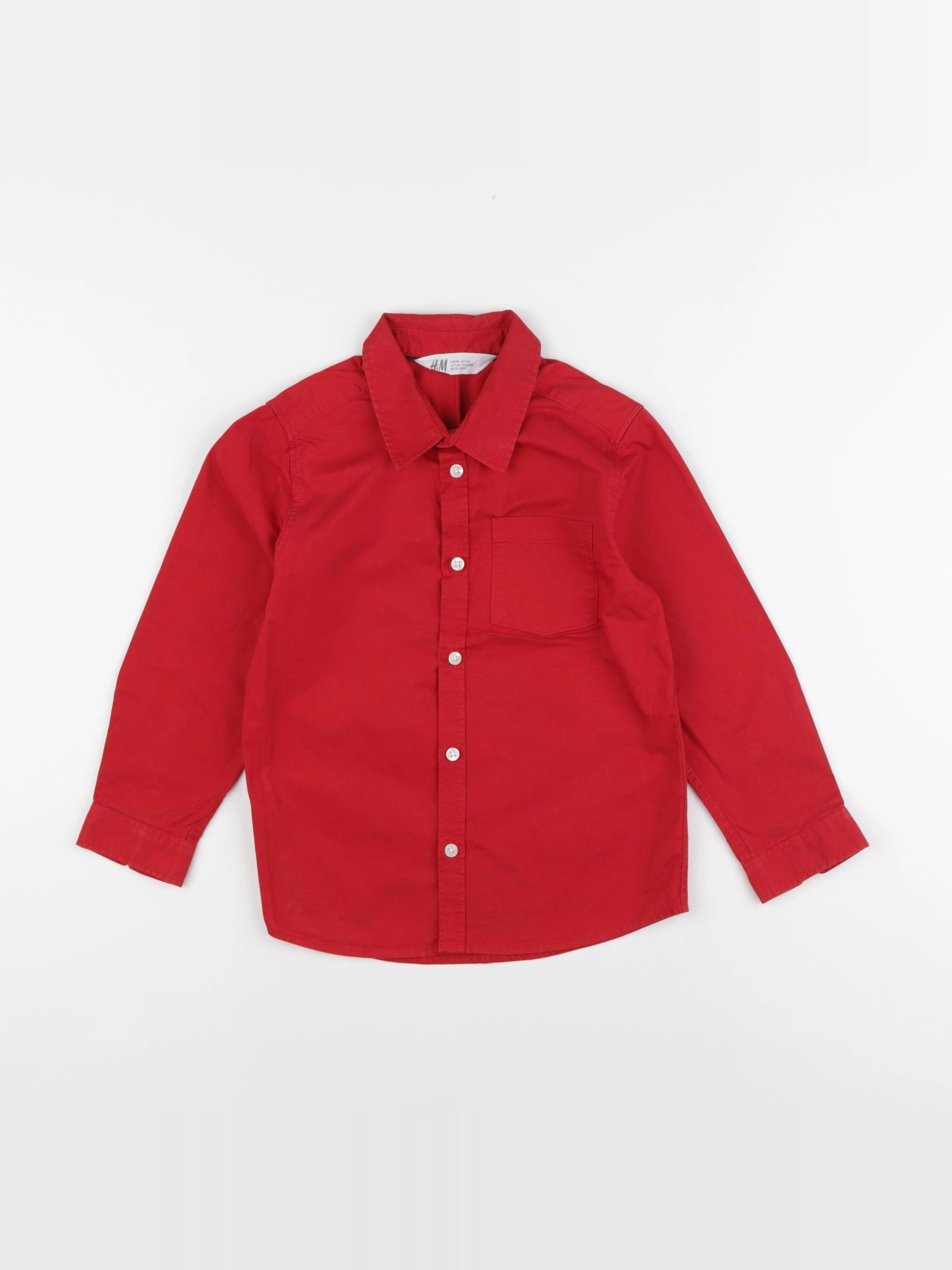 H&M - chemise rouge - 5/6 ans