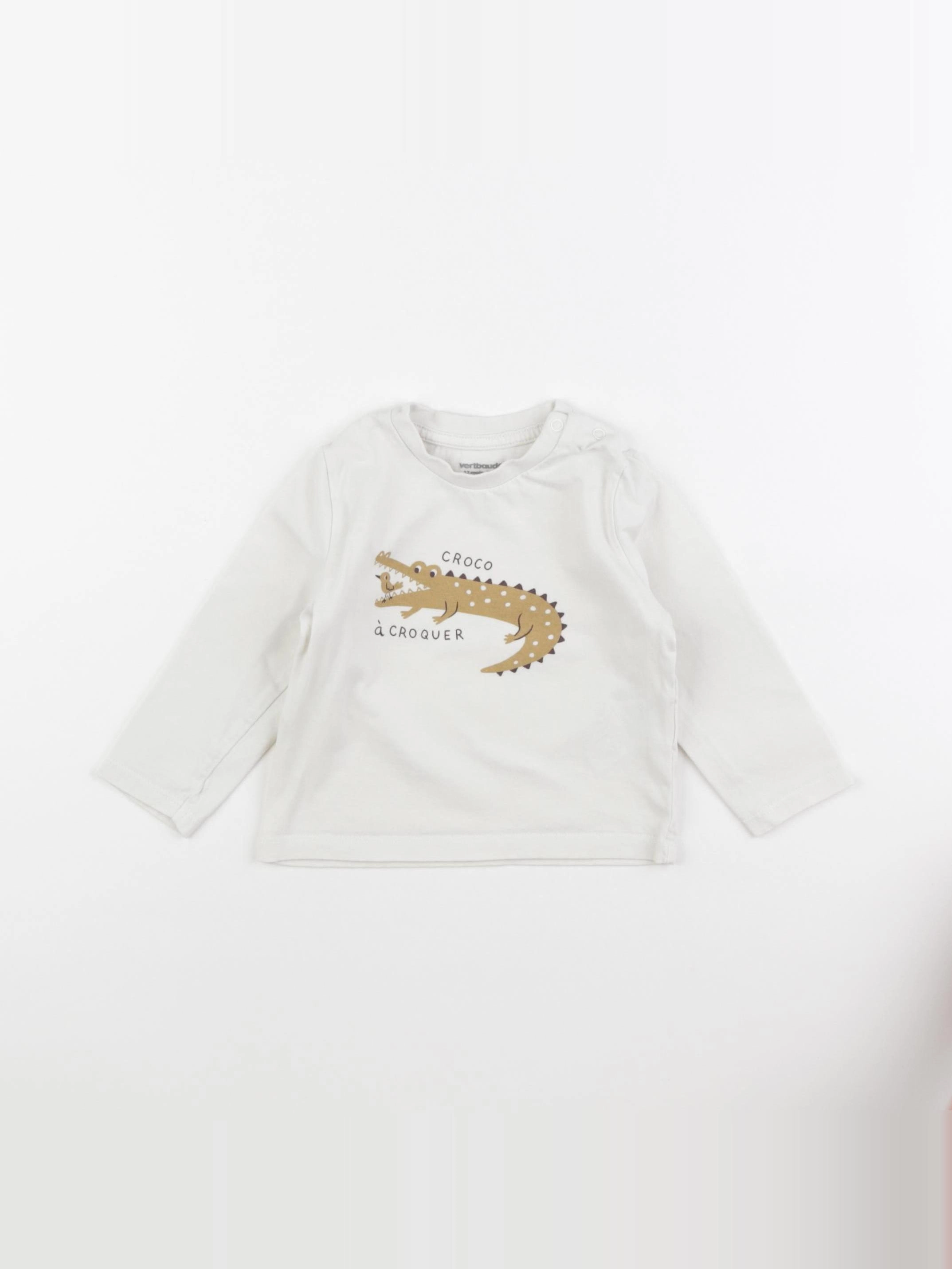Vertbaudet - tee-shirt beige - 12 mois