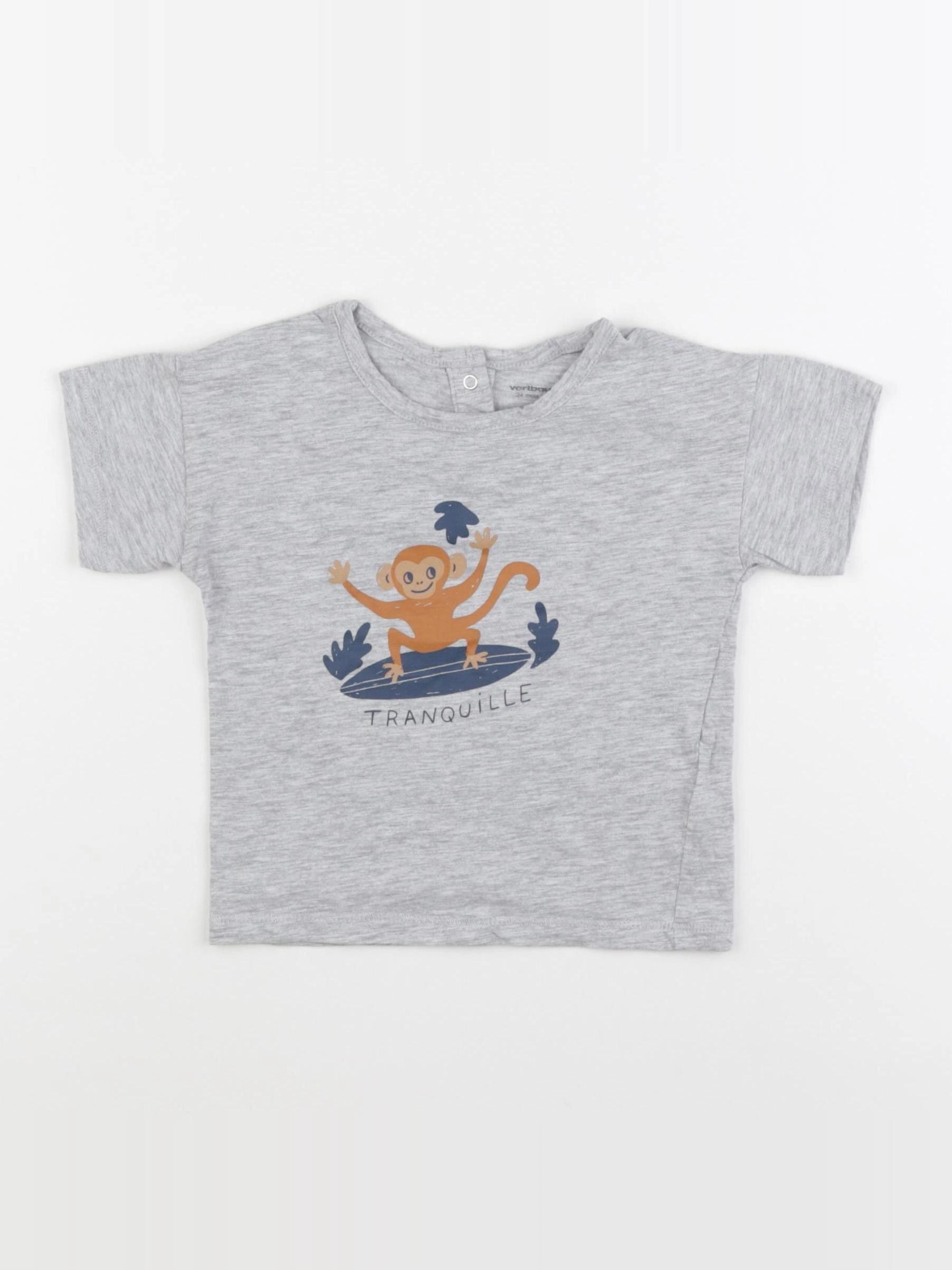 Vertbaudet - tee-shirt gris - 24 mois