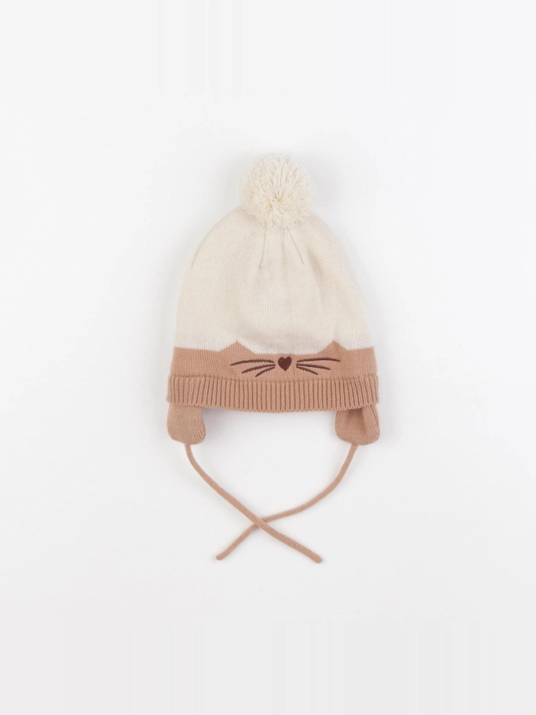 Vertbaudet - bonnet blanc - 3/6 mois