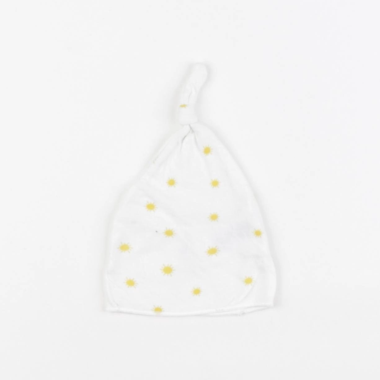 Petit Bateau - bonnet de naissance blanc, jaune - 0 mois