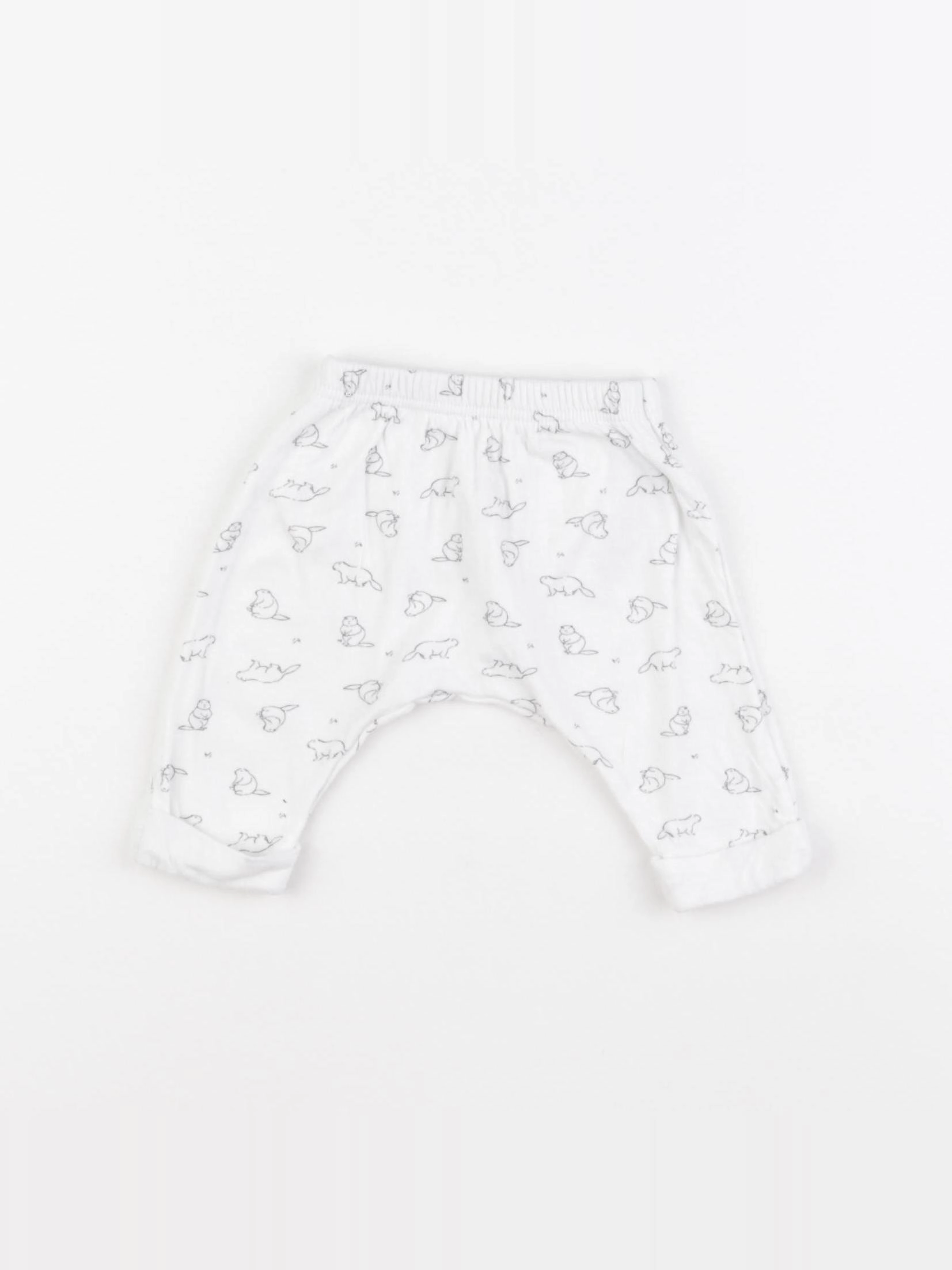 Petit Bateau - legging blanc - 1 mois