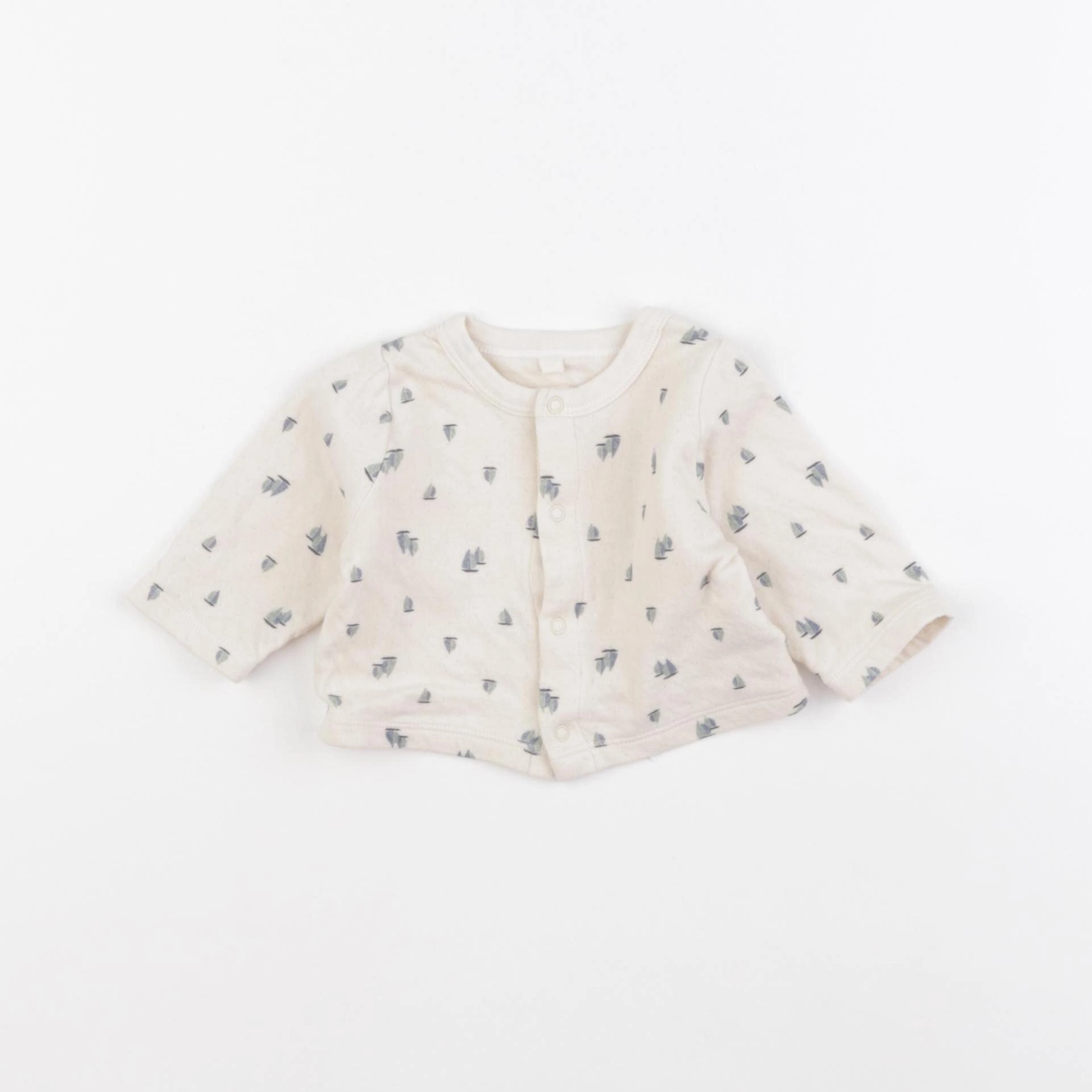 Petit Bateau - tee-shirt beige, bleu - 3 mois