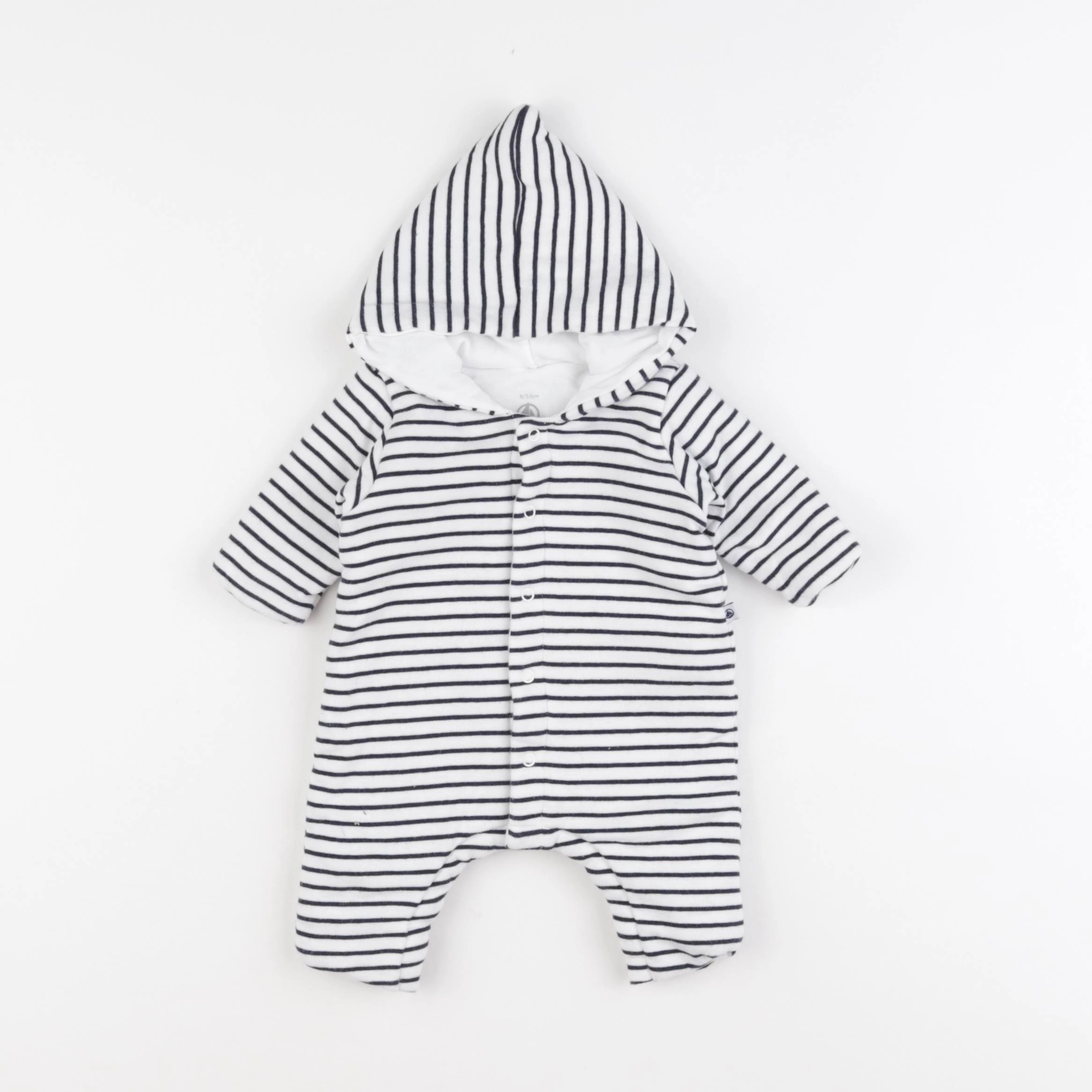 Petit Bateau - combinaison bleu, blanc - 0 mois