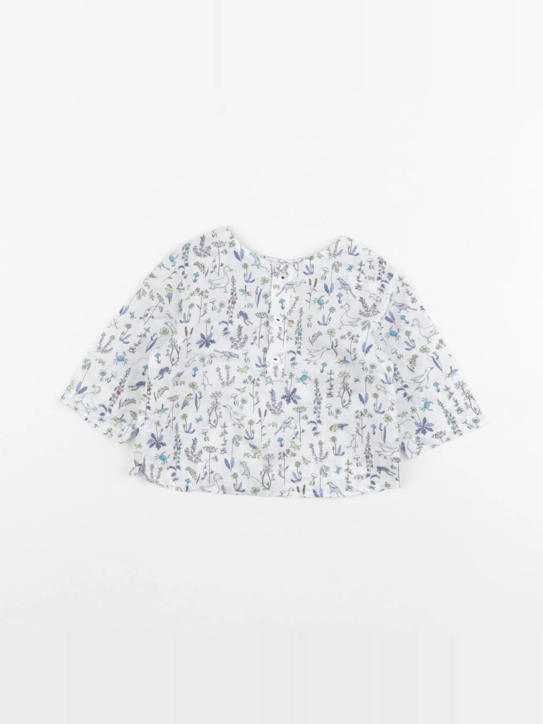 Jacadi - chemise blanc, bleu - 3 mois
