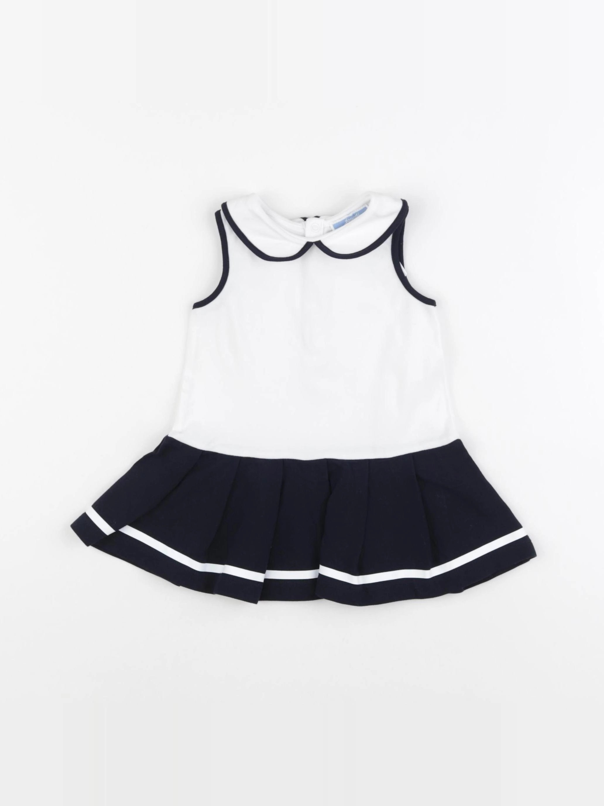 Jacadi - robe blanc, bleu - 12 mois