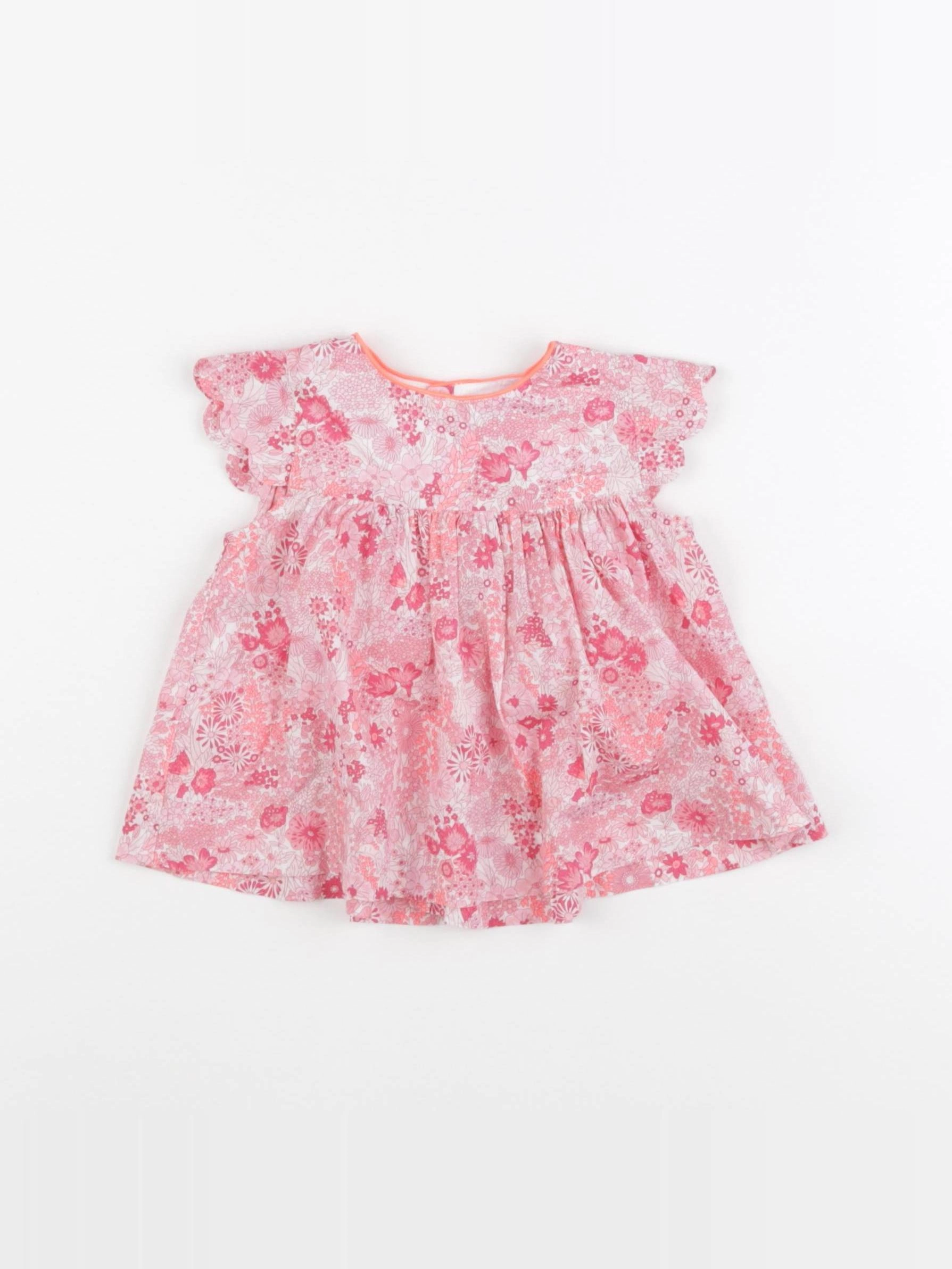 Jacadi - blouse liberty rose, blanc - 12 mois